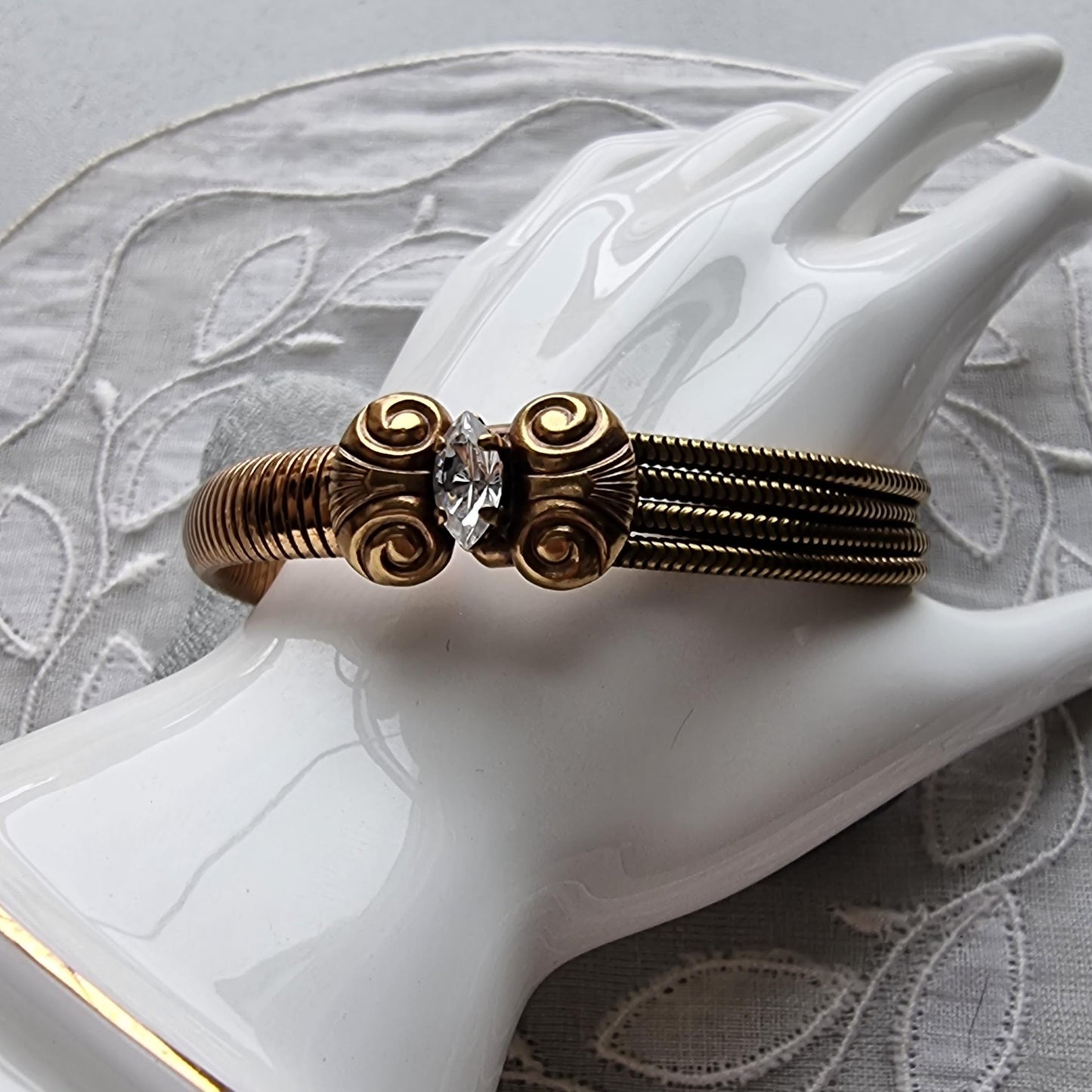 Bracelet - Ermani Bulatti Crystal Bow Snake Chain Bracelet