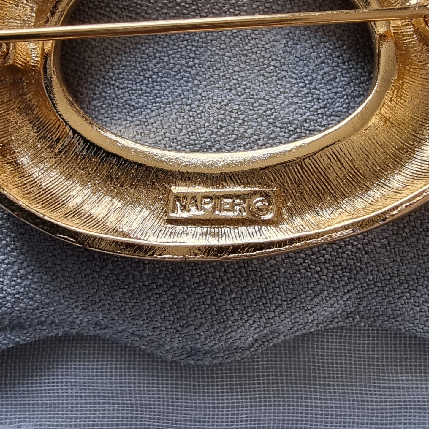 Brooch - Napier Oval Brushed Gold Twist Brooch