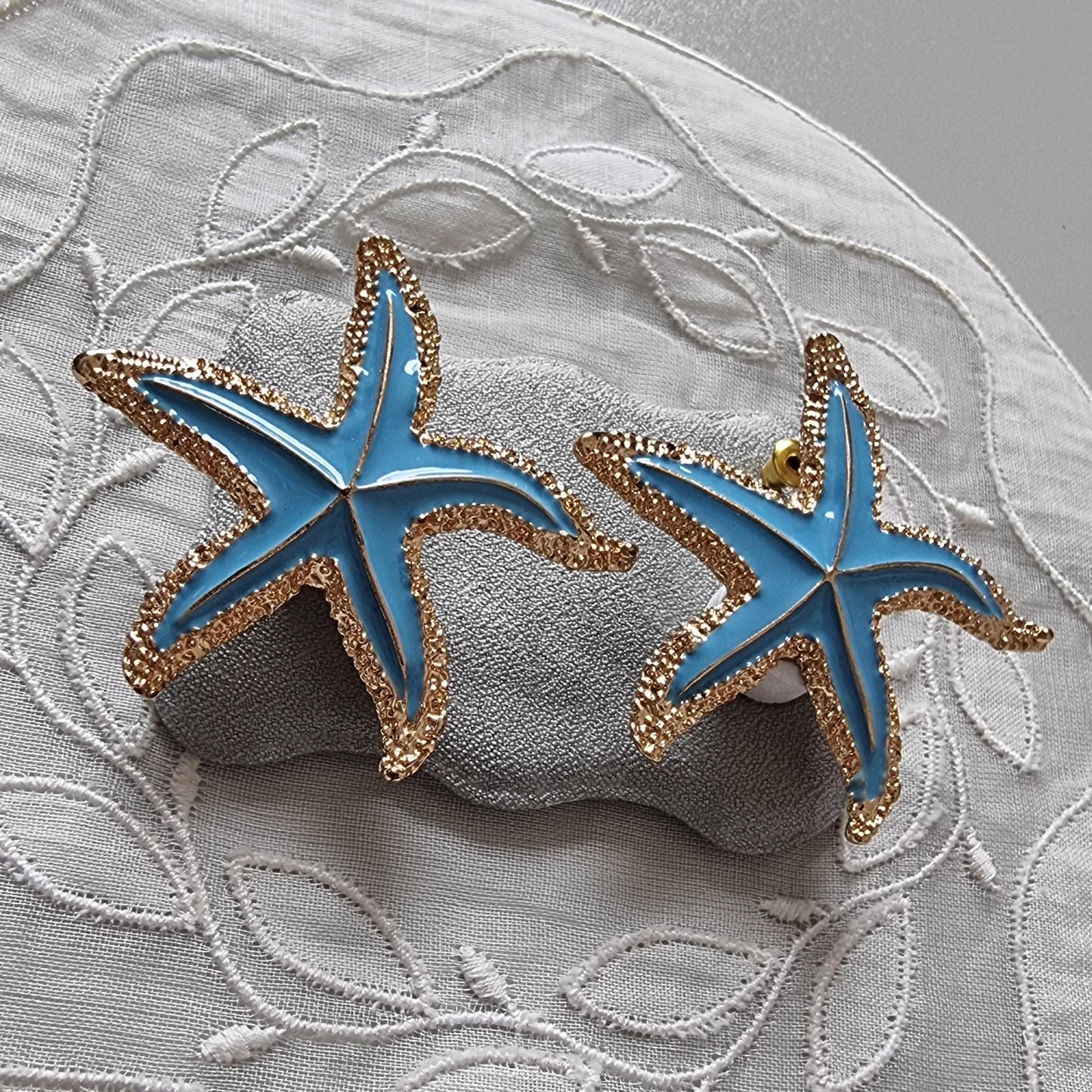 Posts - Turquoise Enamel Statfish Stud Earrings