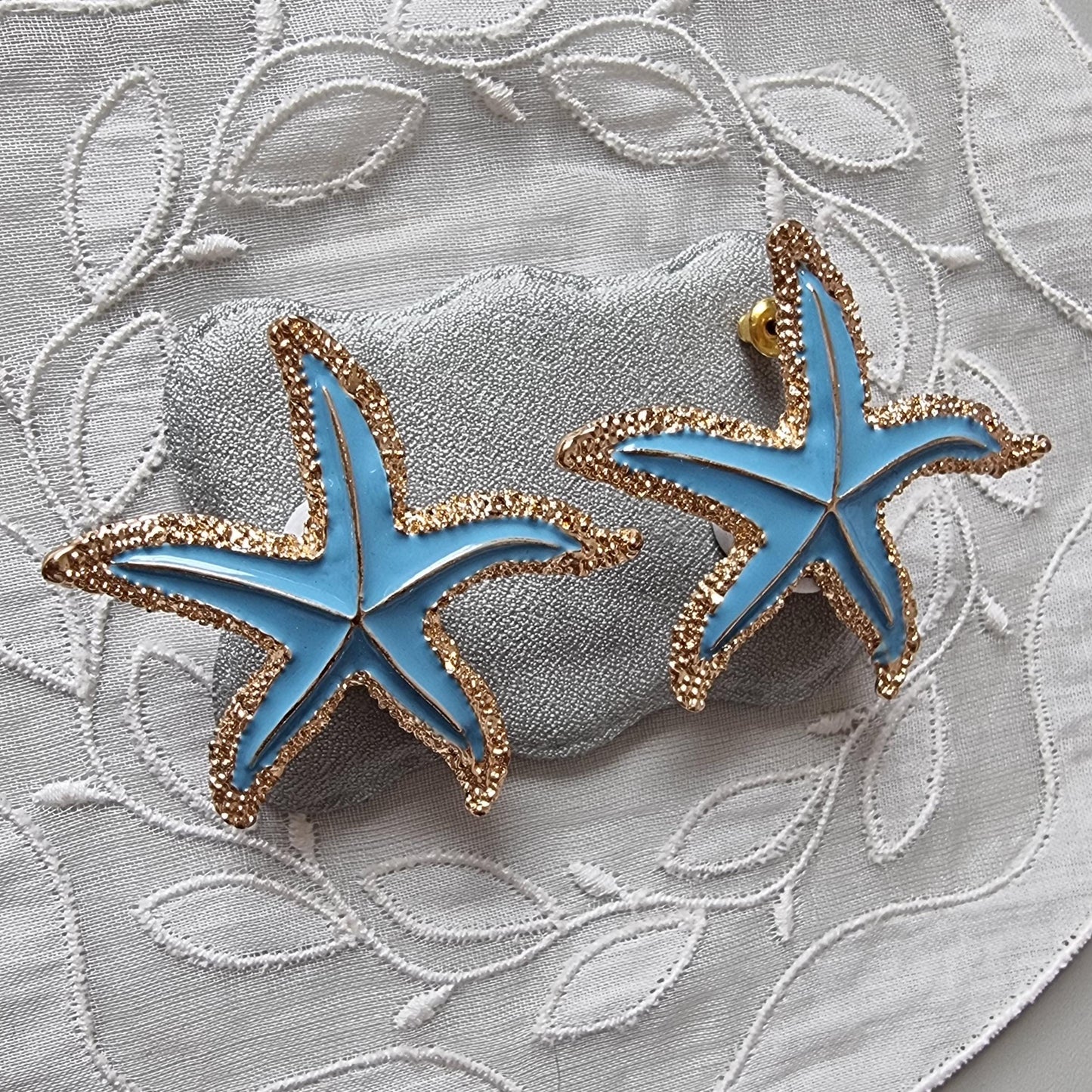 Posts - Turquoise Enamel Statfish Stud Earrings