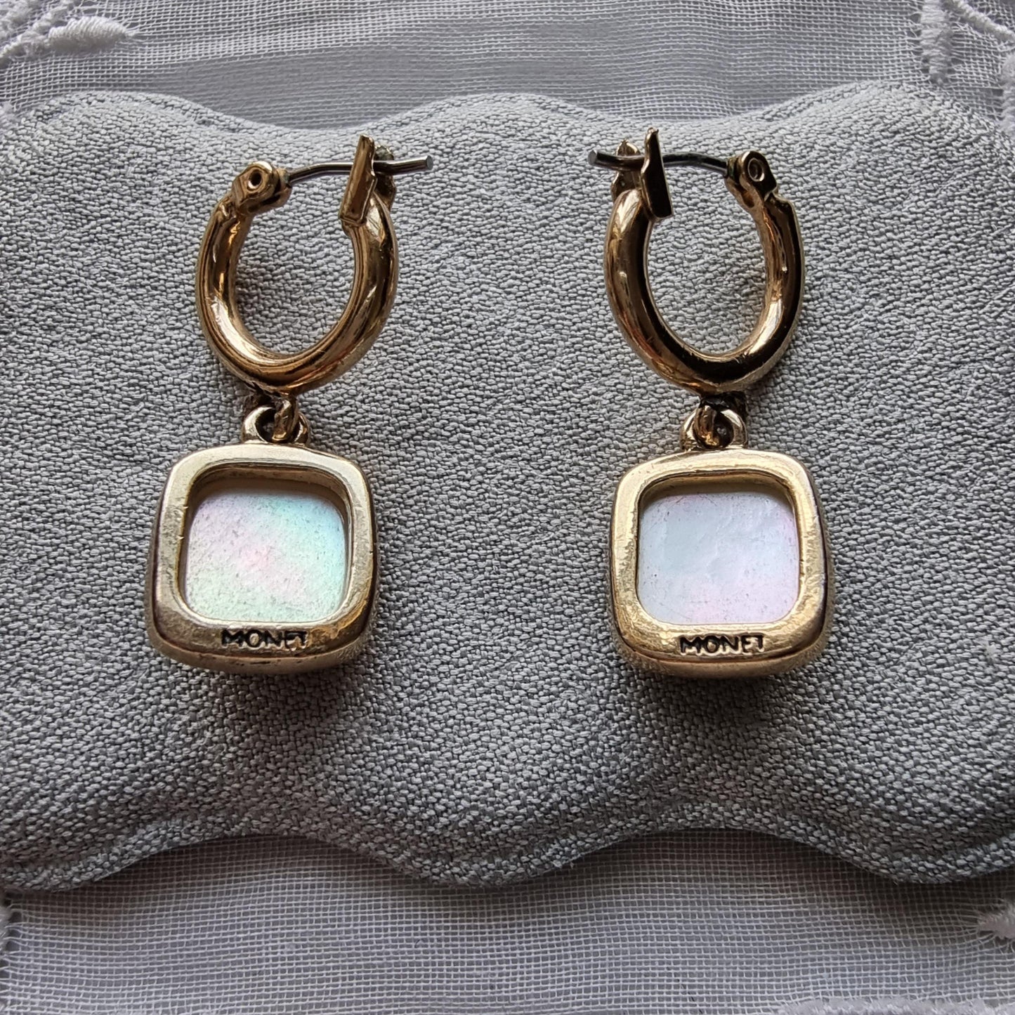 Posts - Monet Pearlescent Green Square Drop Earrings
