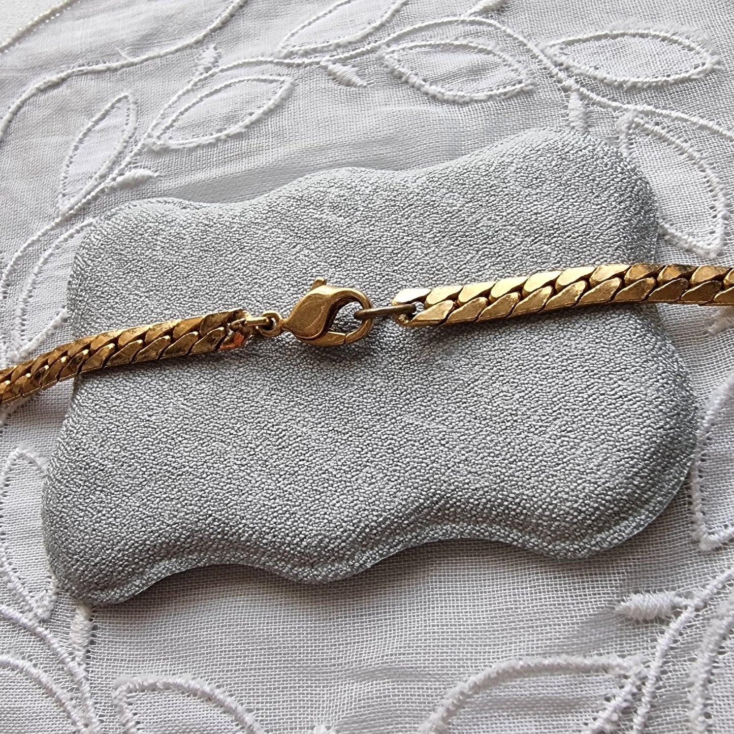 Necklace - Gold and Clear Crystals Small Bib Necklace