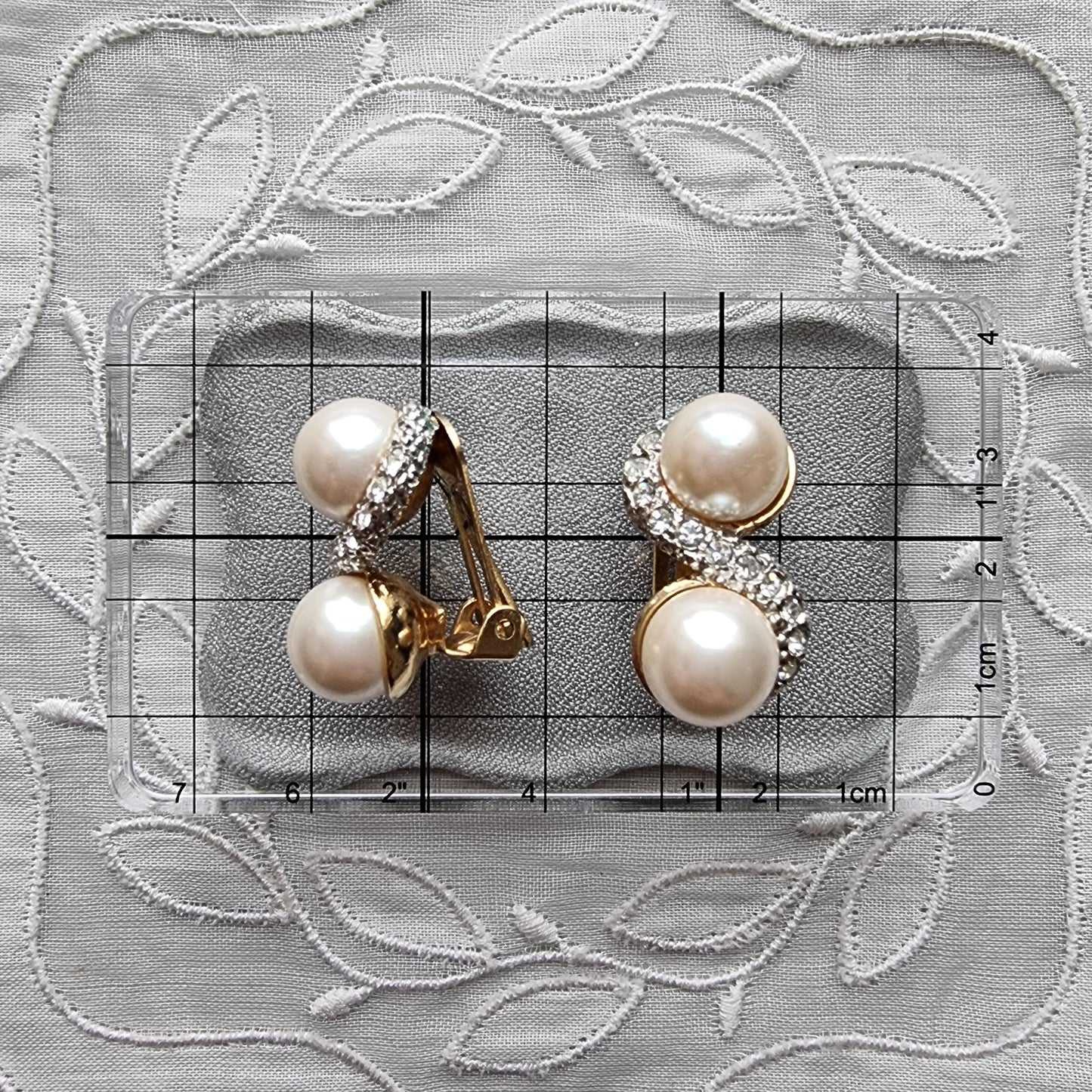 Clip on - Cascio Pearls and Crystals Swirl Clip on Earrings