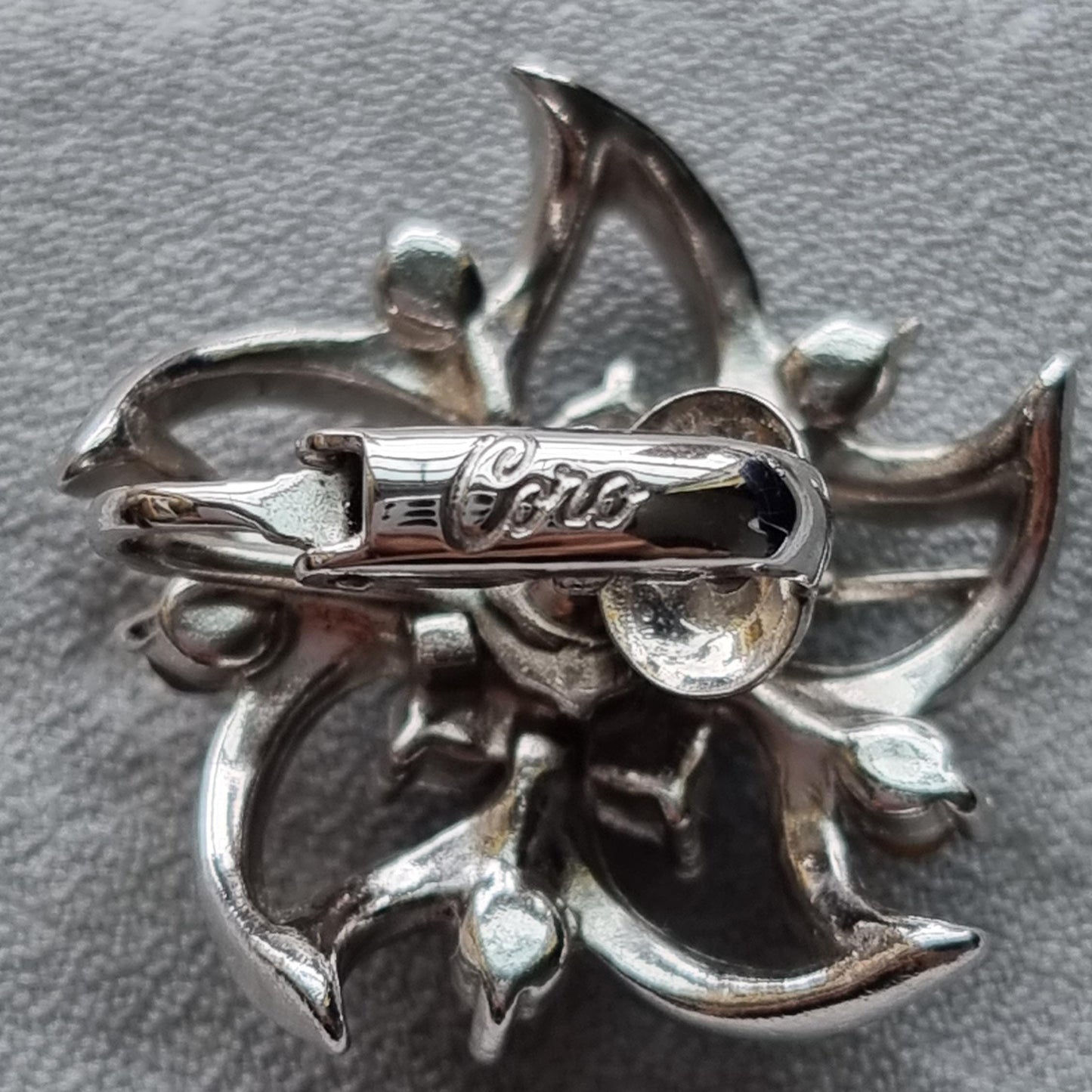 Clip on - Coro Ice Blue Crystal Flower Clip on Earrings