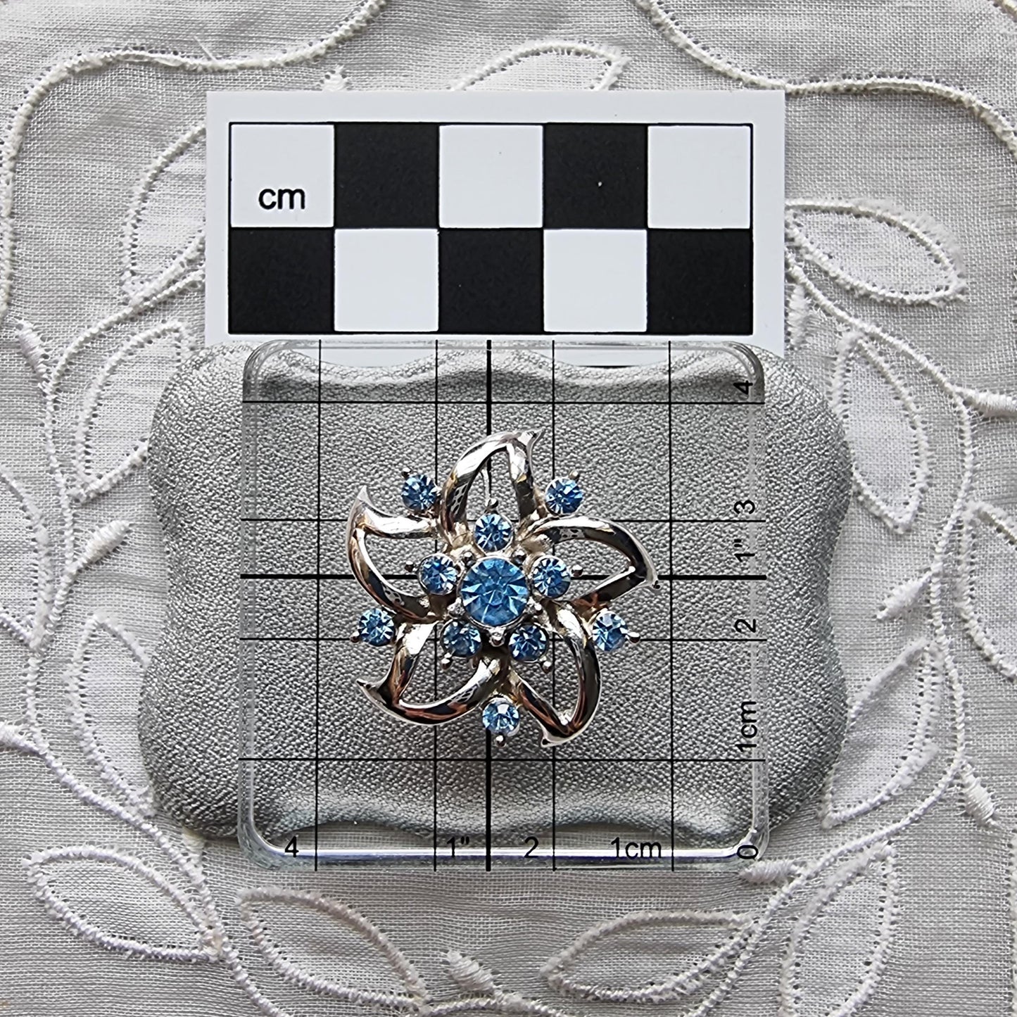 Clip on - Coro Ice Blue Crystal Flower Clip on Earrings