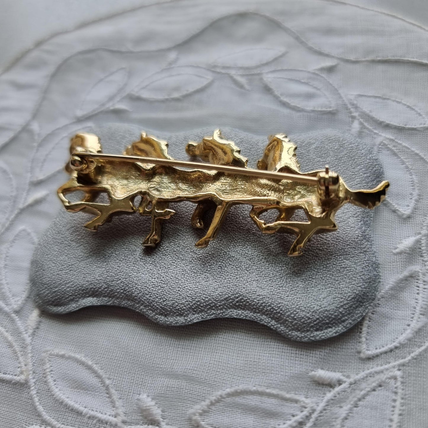 Brooch - Gold Four Horses Brooch