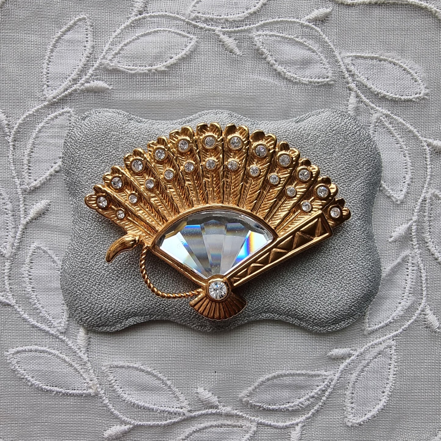 Brooch - Swarovski Crystal Fan Brooch