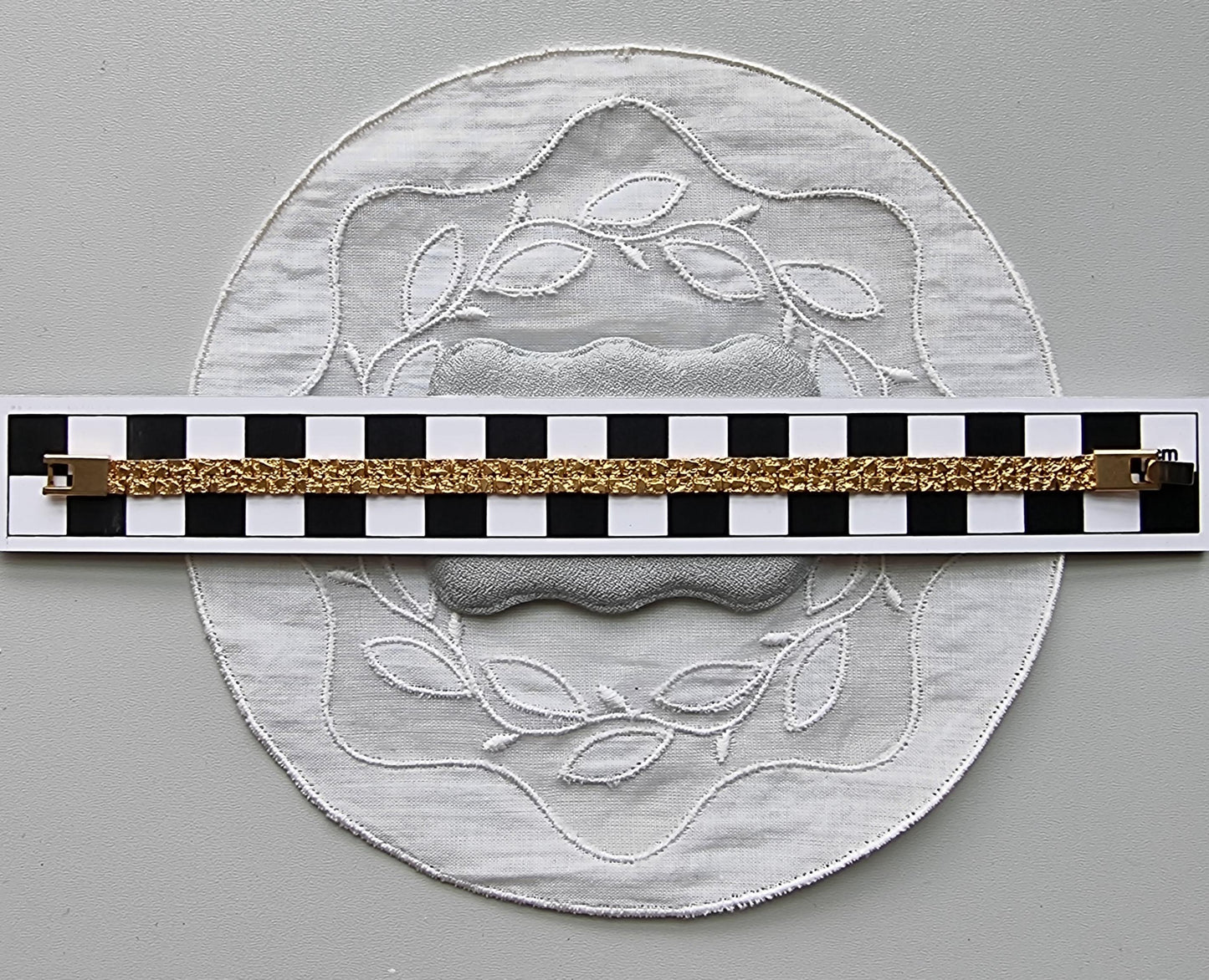 Bracelet - Gold Textured Flat Chain Bracelet