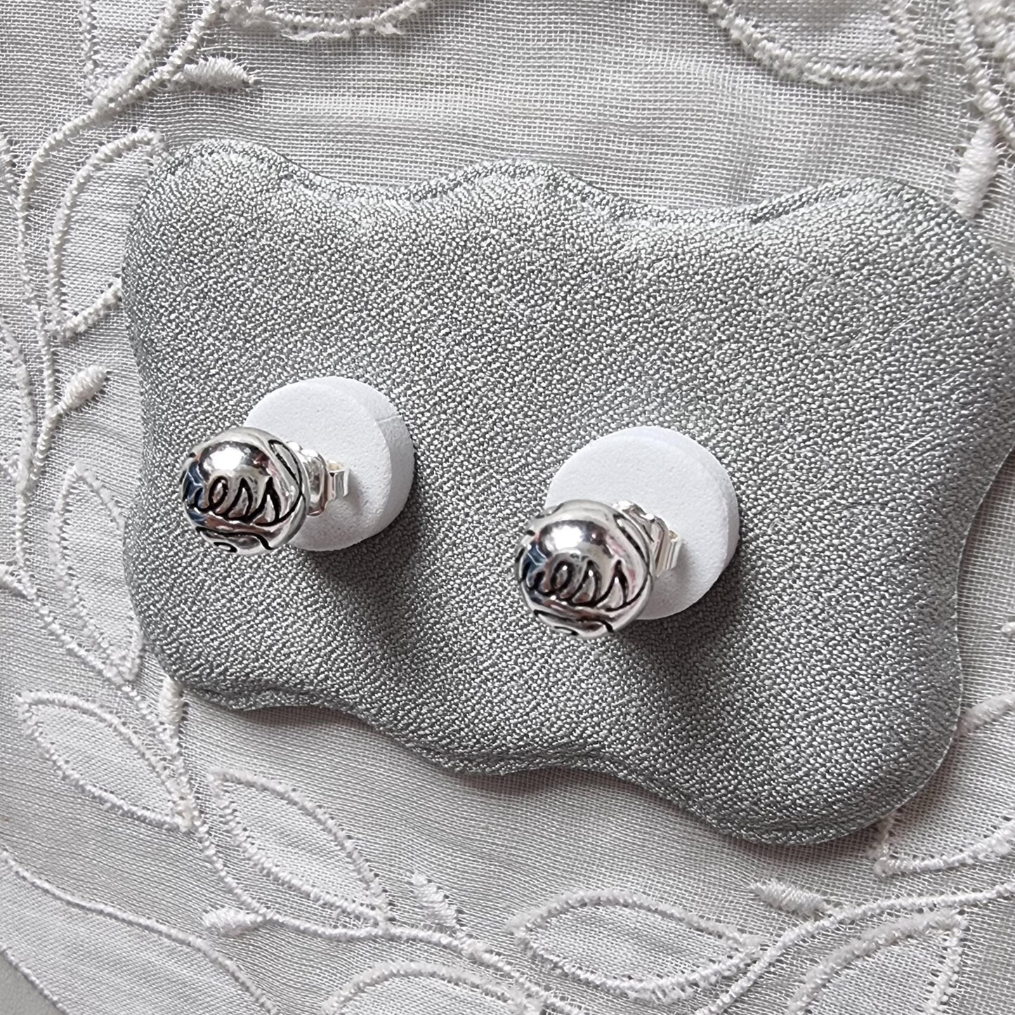 Posts - Guess Logo Silver Ball Stud Earrings