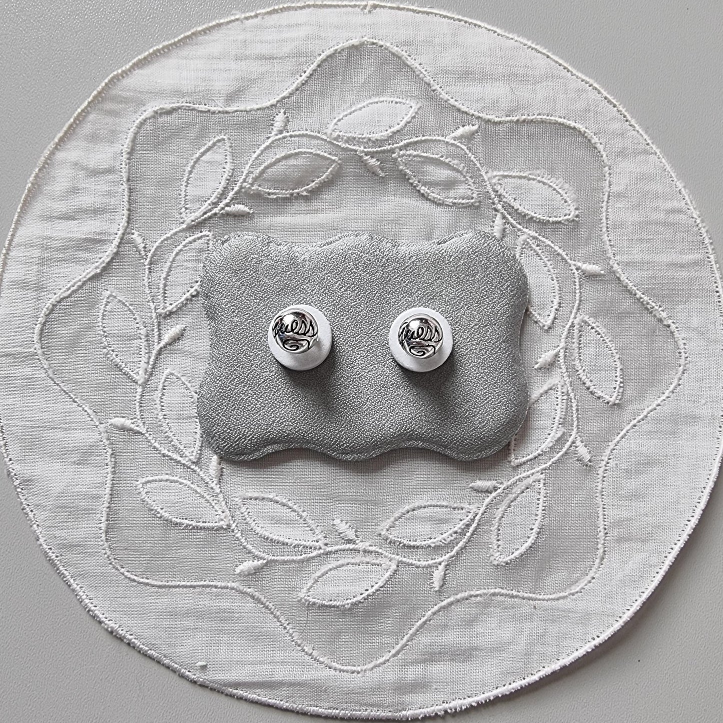 Posts - Guess Logo Silver Ball Stud Earrings