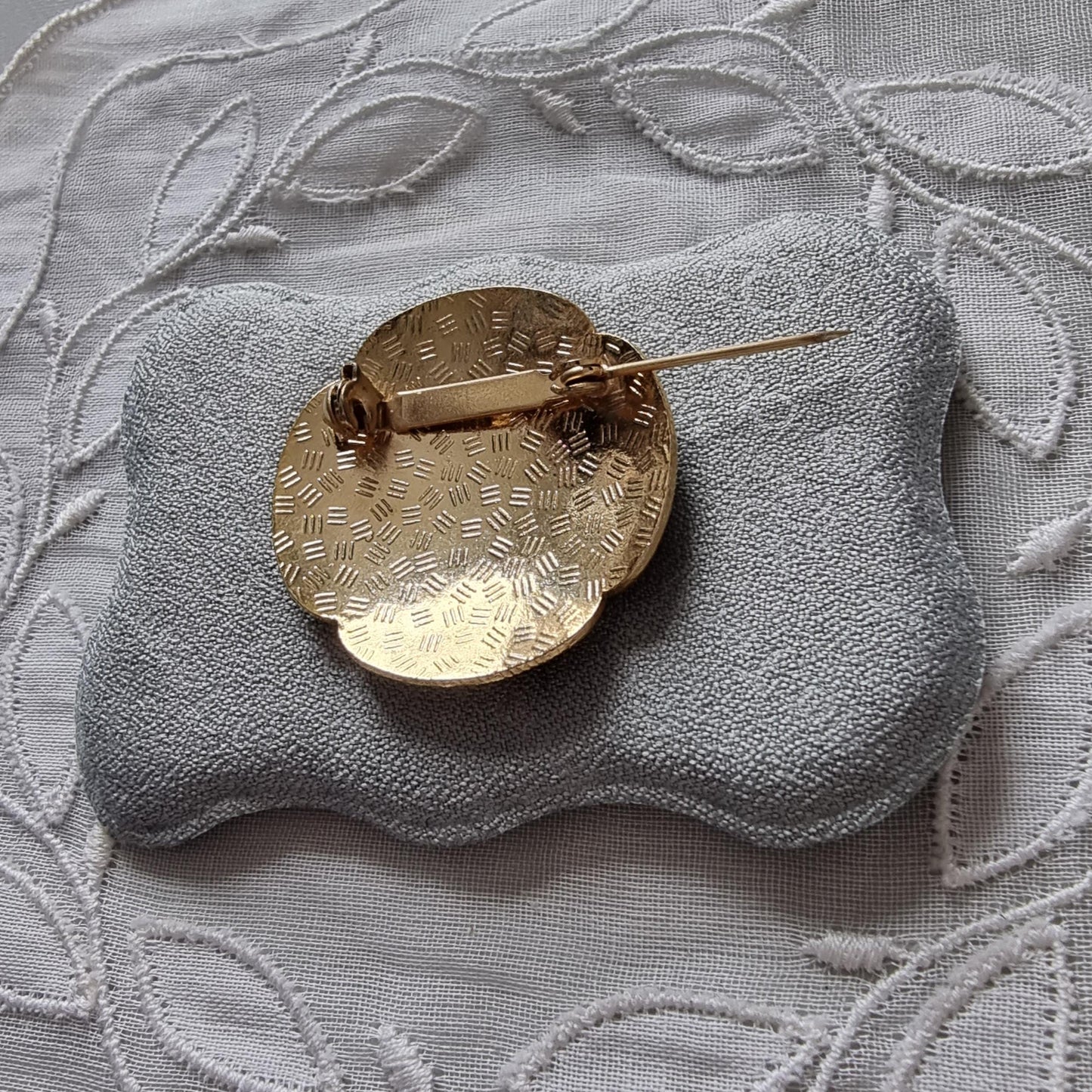 Brooch - Enamel Flower with Butterfly Brooch