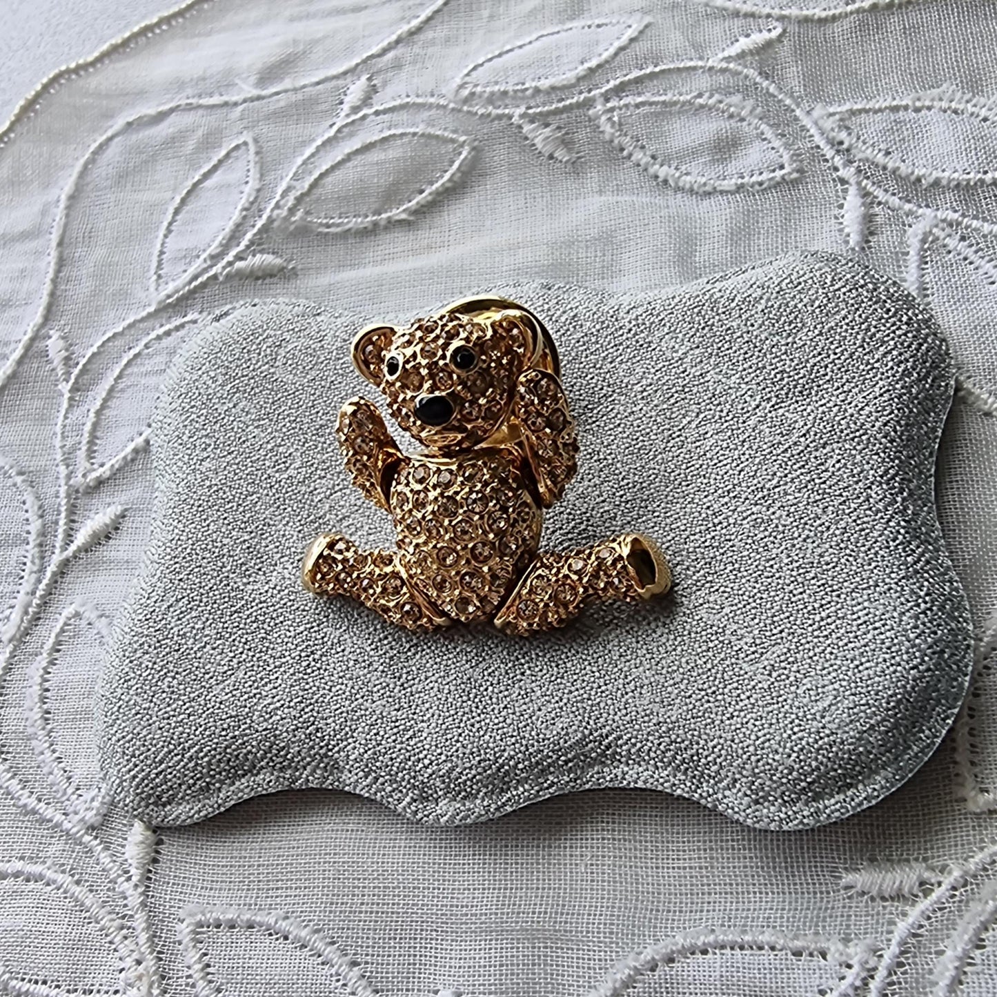 Pin - Articulated Sparkly Teddy Bear Pin Brooch