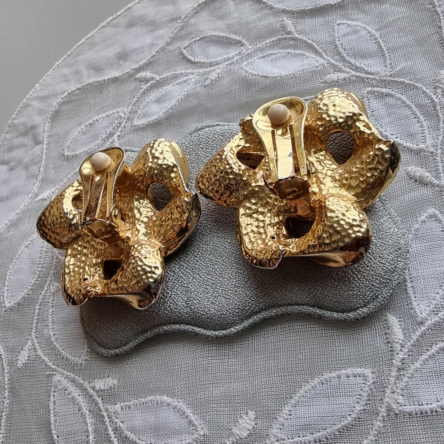 Clip on - Multicoloured Crystal Knot Clip On Earrings