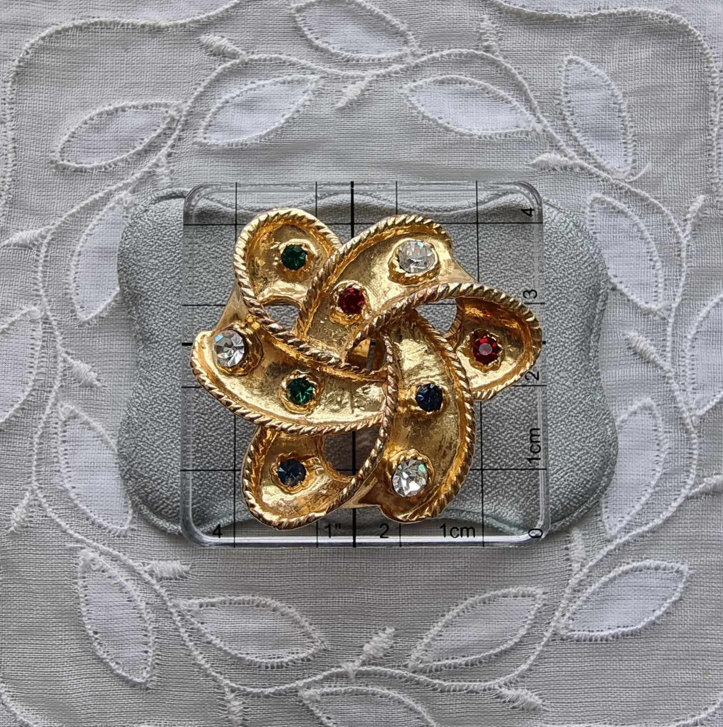 Clip on - Multicoloured Crystal Knot Clip On Earrings