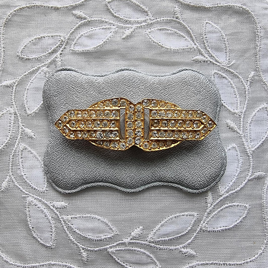 Brooch - Sphinx Gold Crystal Buckle Brooch