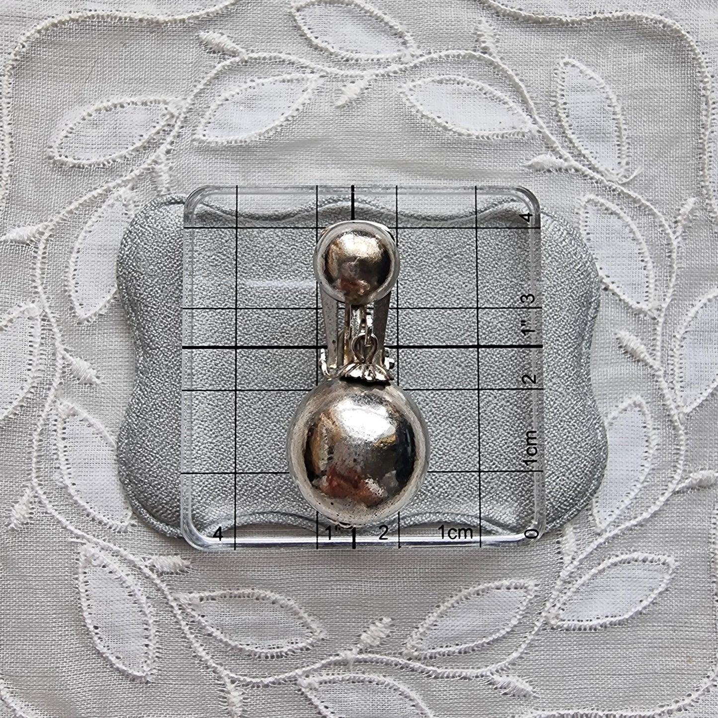 Clip on - Silver Tone Ball Drop Clip On Earrings