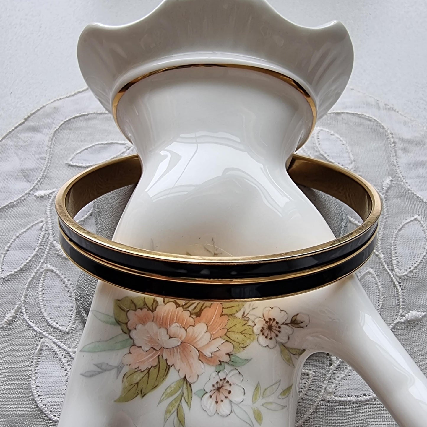 Bracelet - Monet Black Enamel Bangle Bracelet