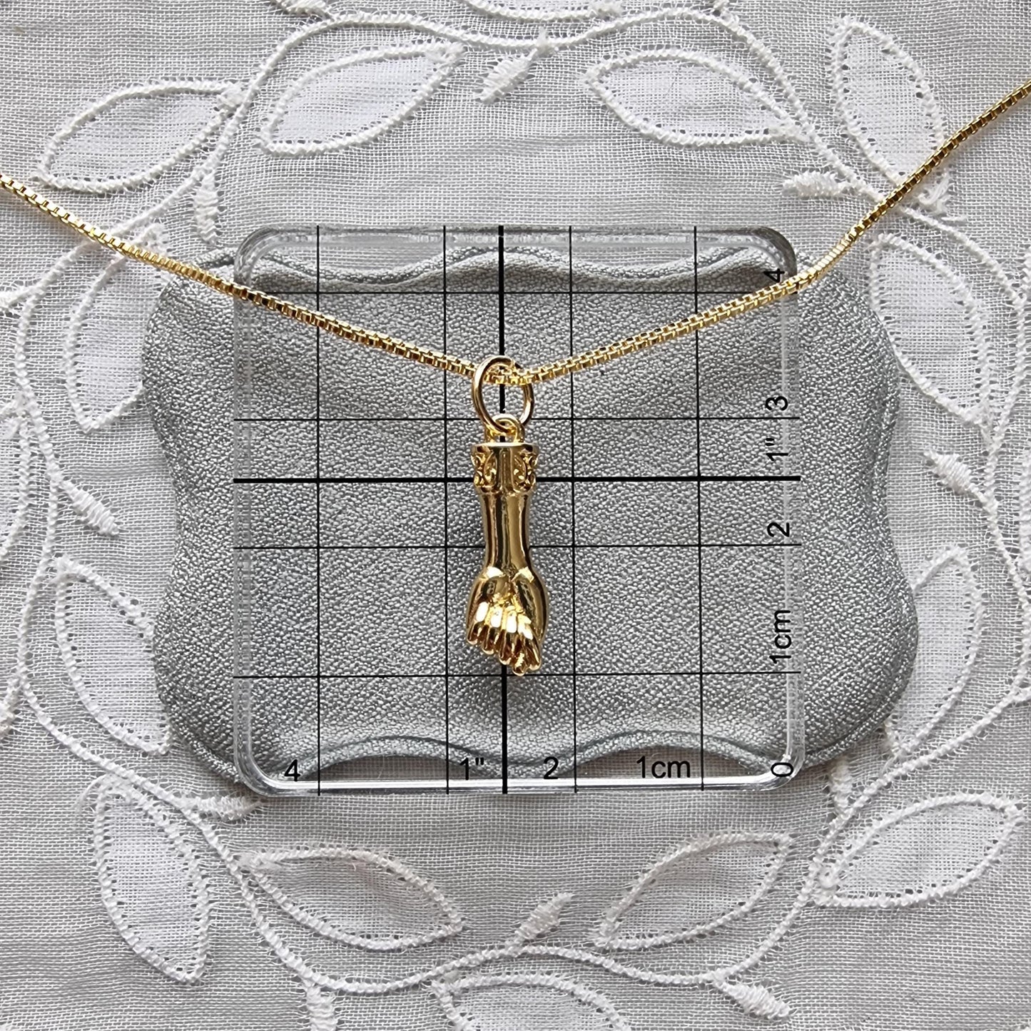 Necklace - Gold Fist Figa Pendant Necklace