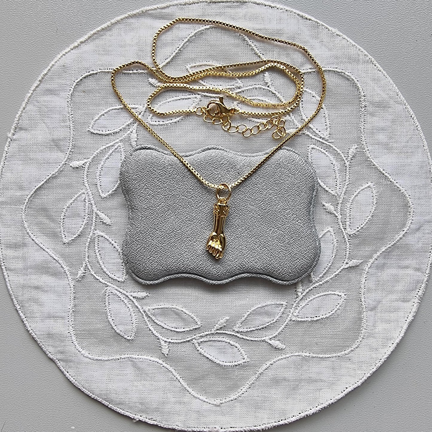 Necklace - Gold Fist Figa Pendant Necklace