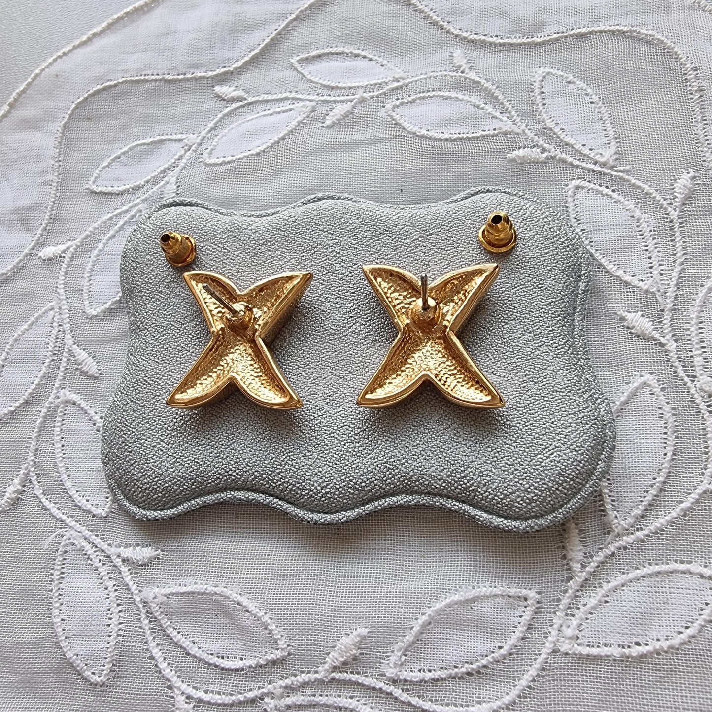 Posts - Gold Stylised Cross Stud Earrings