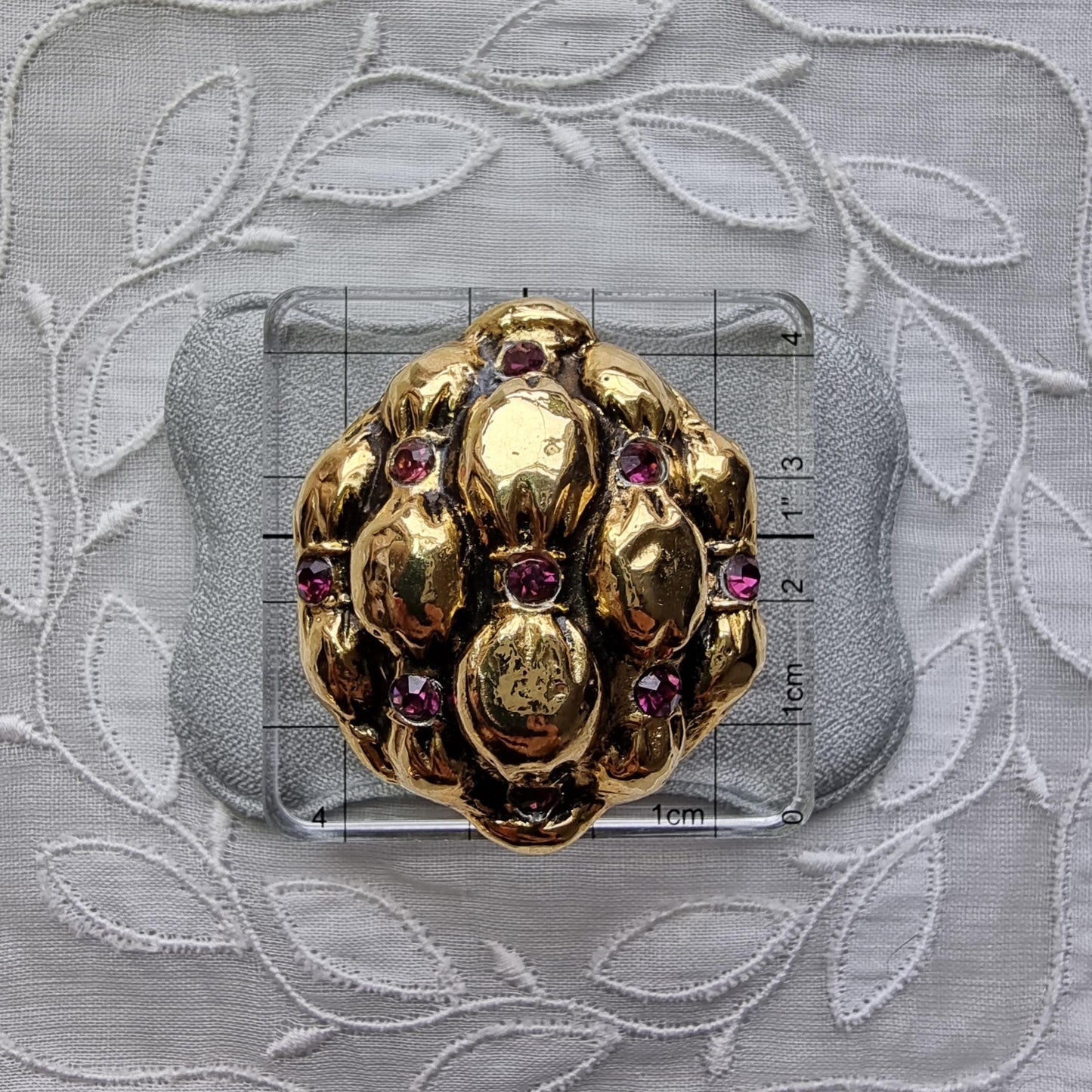 Clip on - Purple Crystals Cushion Dome Clip On Earrings