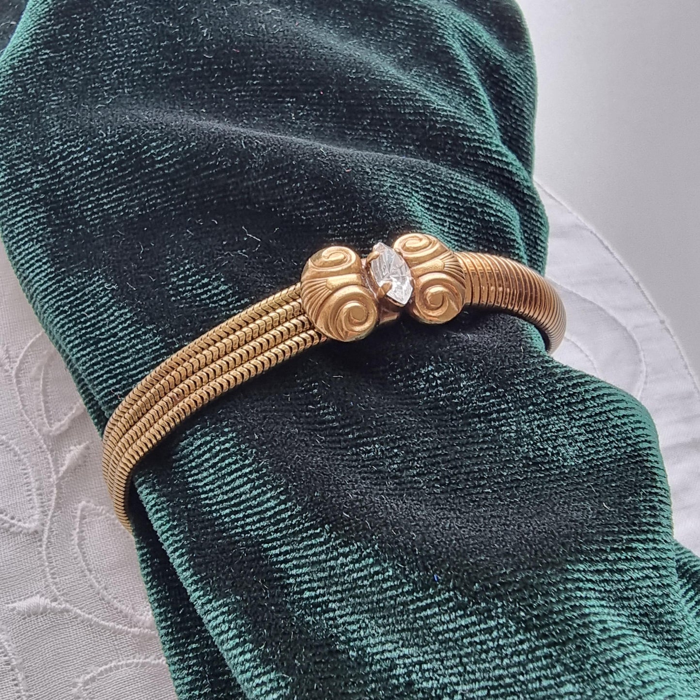 Bracelet - Ermani Bulatti Crystal Bow Snake Chain Bracelet