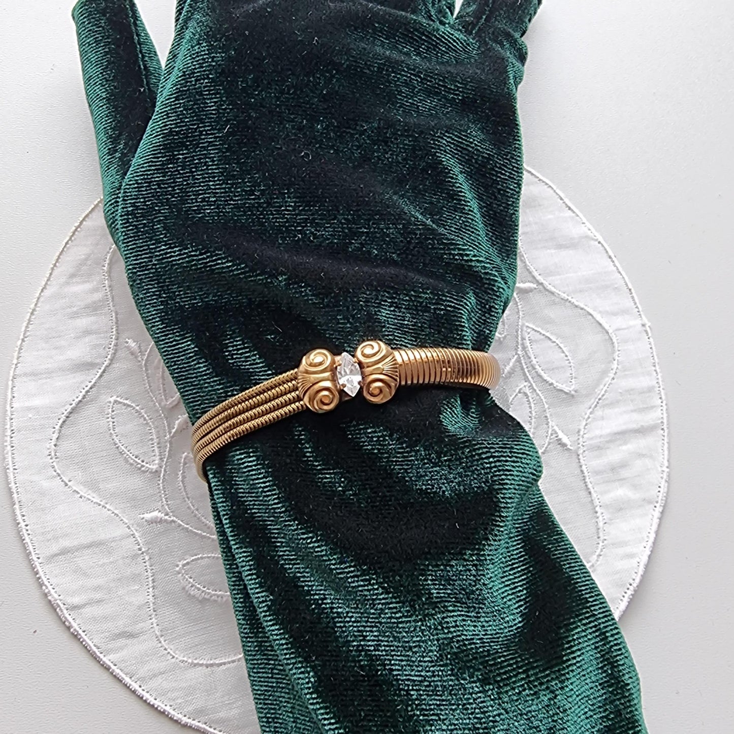 Bracelet - Ermani Bulatti Crystal Bow Snake Chain Bracelet