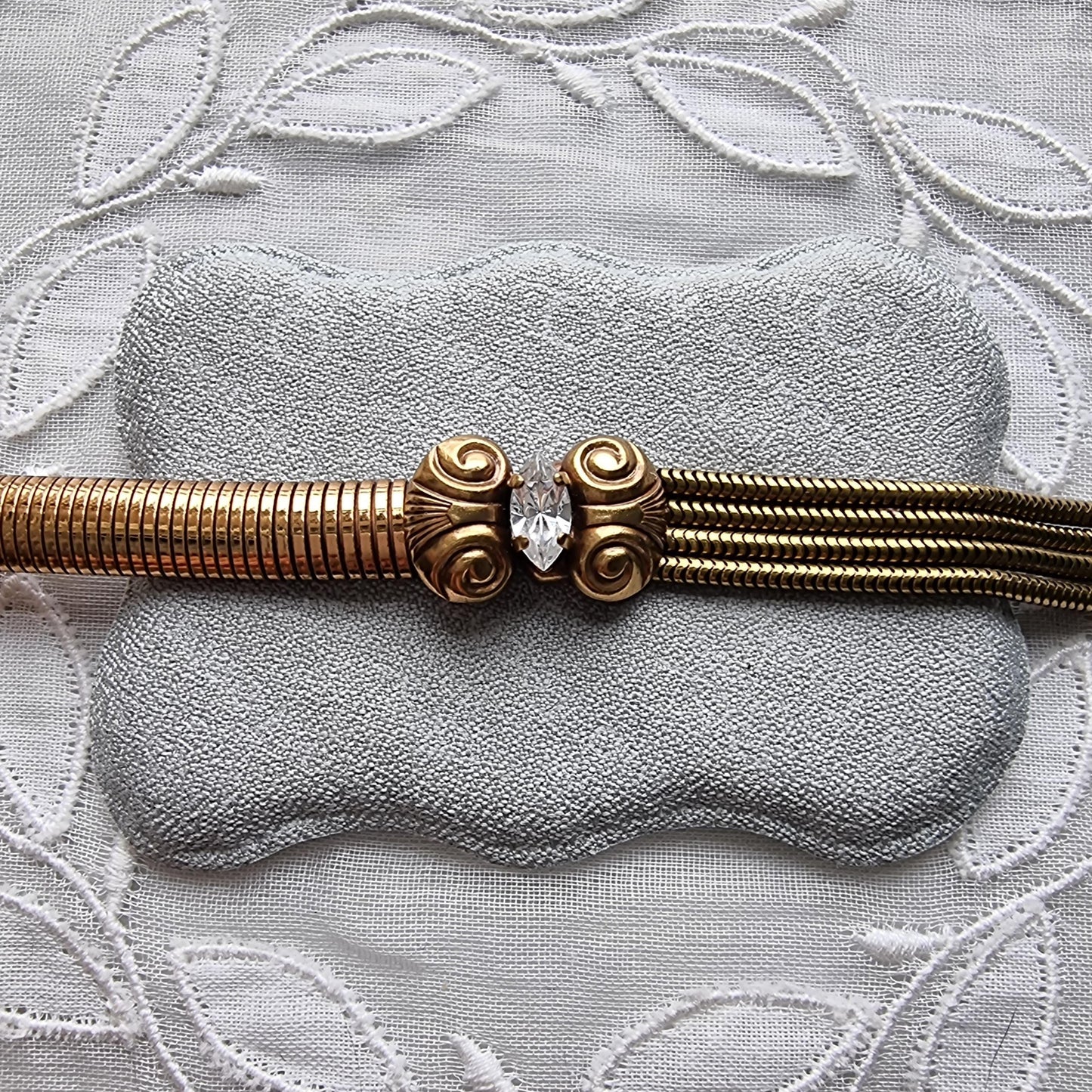 Bracelet - Ermani Bulatti Crystal Bow Snake Chain Bracelet