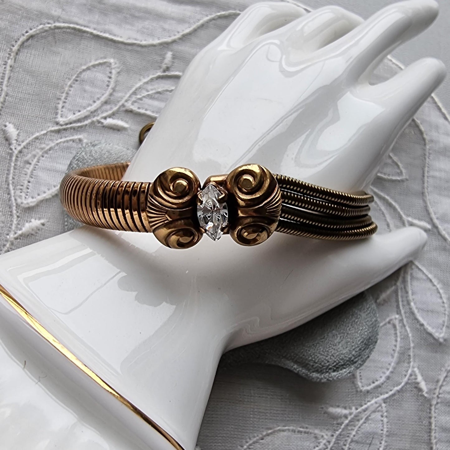 Bracelet - Ermani Bulatti Crystal Bow Snake Chain Bracelet