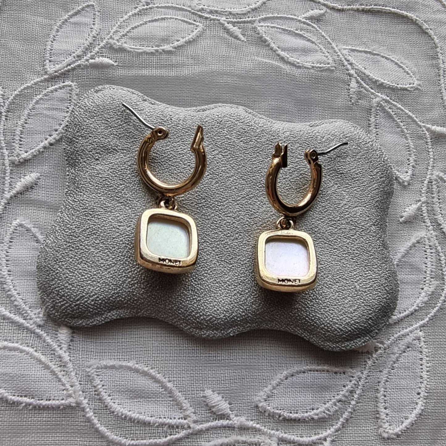 Posts - Monet Pearlescent Green Square Drop Earrings