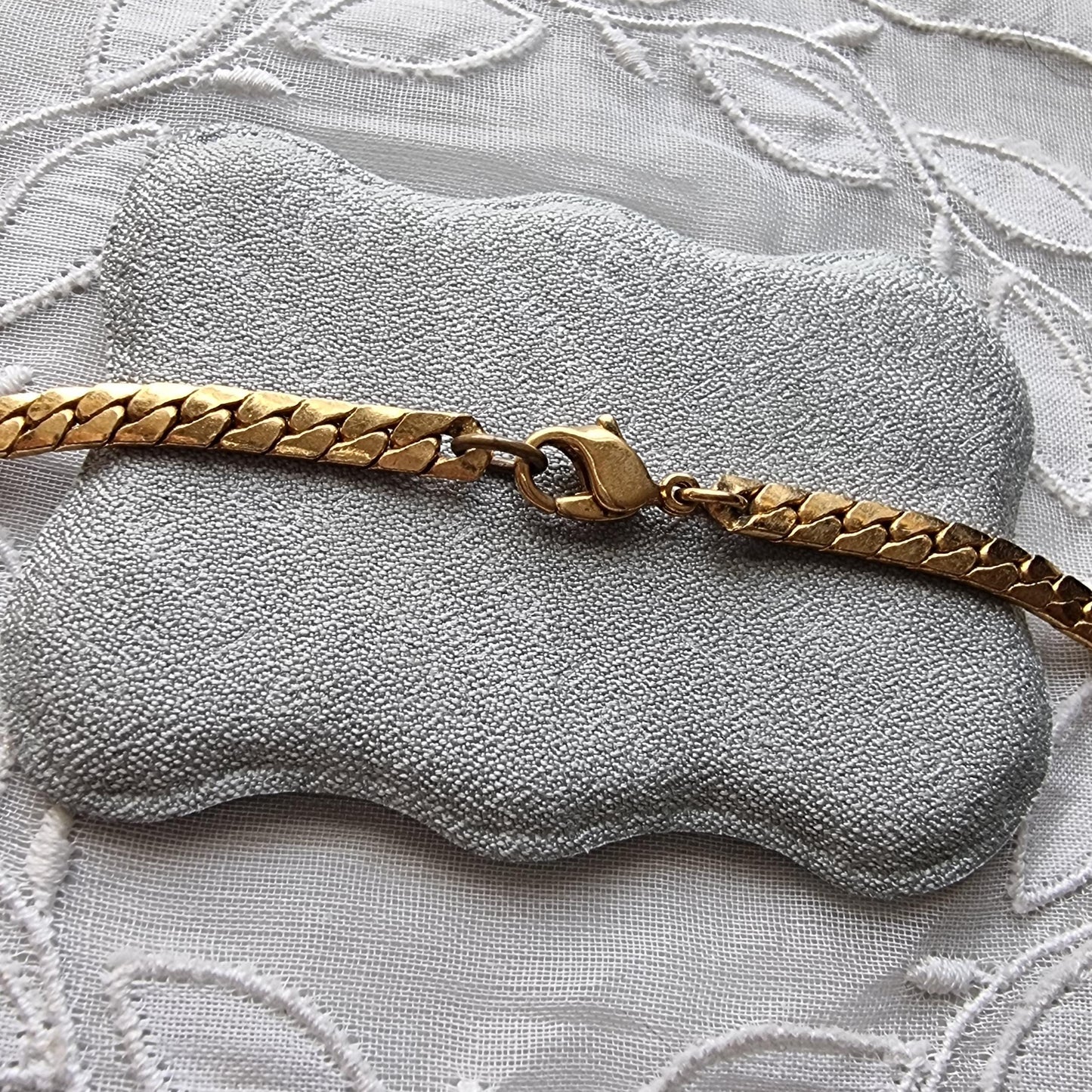 Necklace - Gold and Clear Crystals Small Bib Necklace