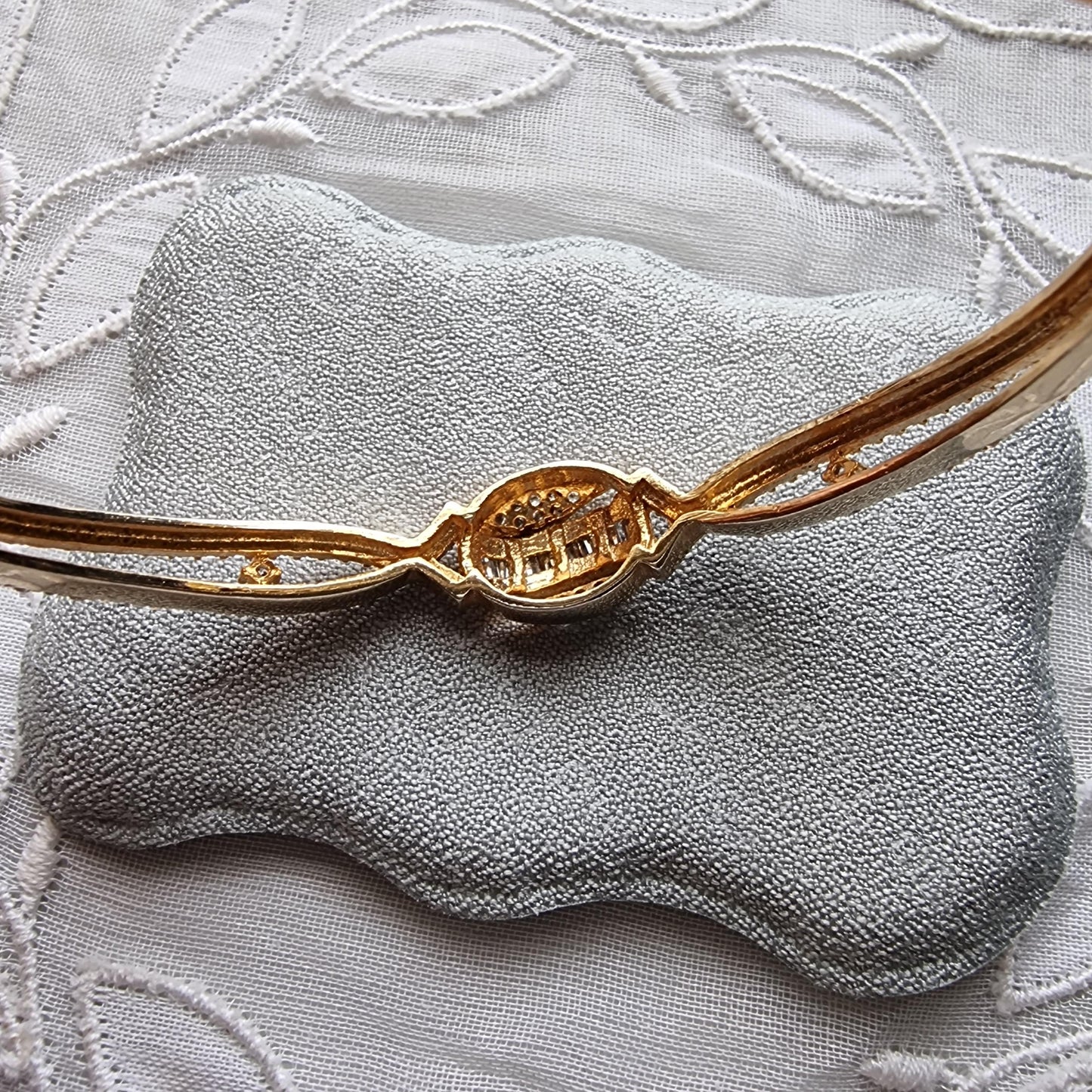 Bracelet - Gold and Fine Crystals Clamper Bracelet