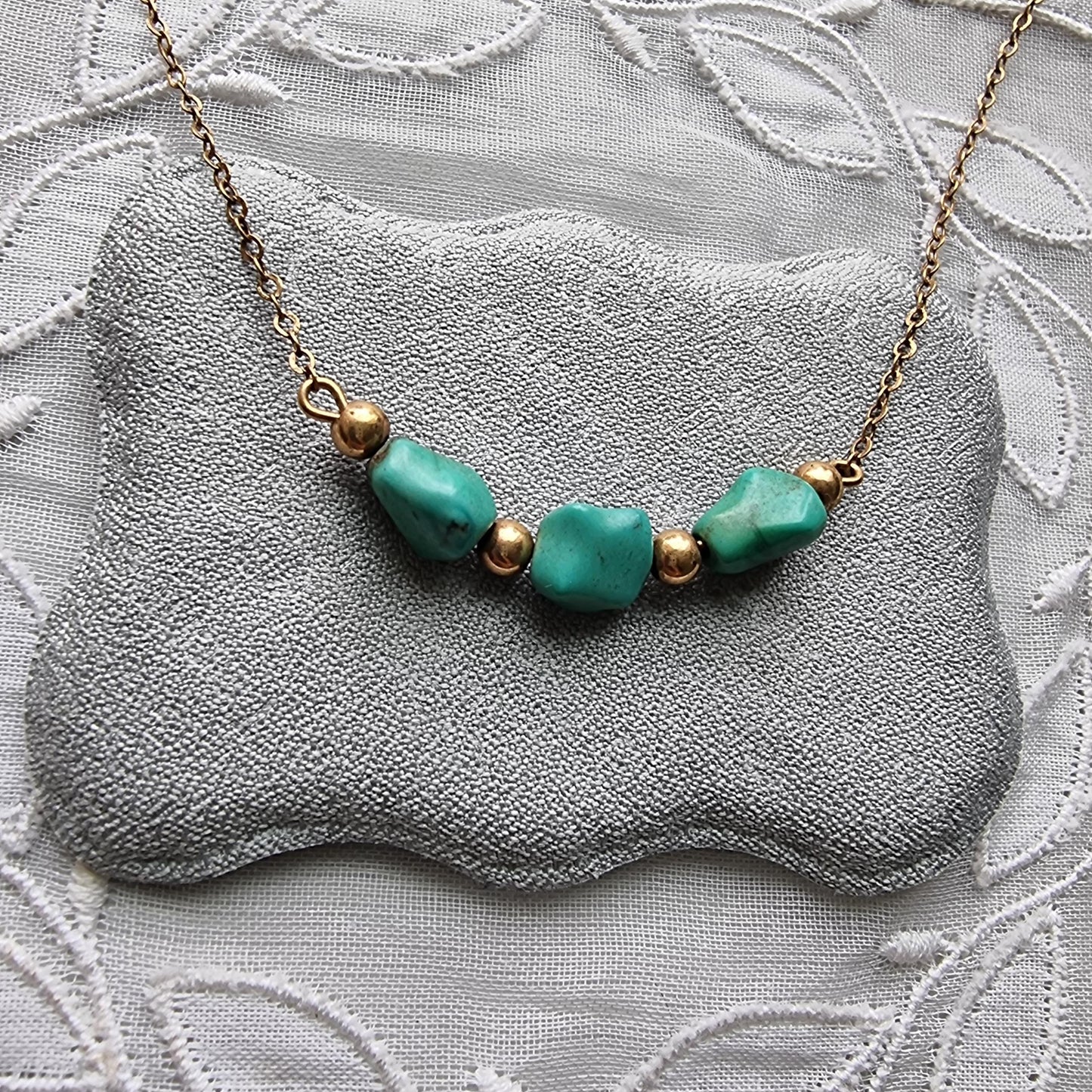 Necklace - Green Turquoise Beads Necklace