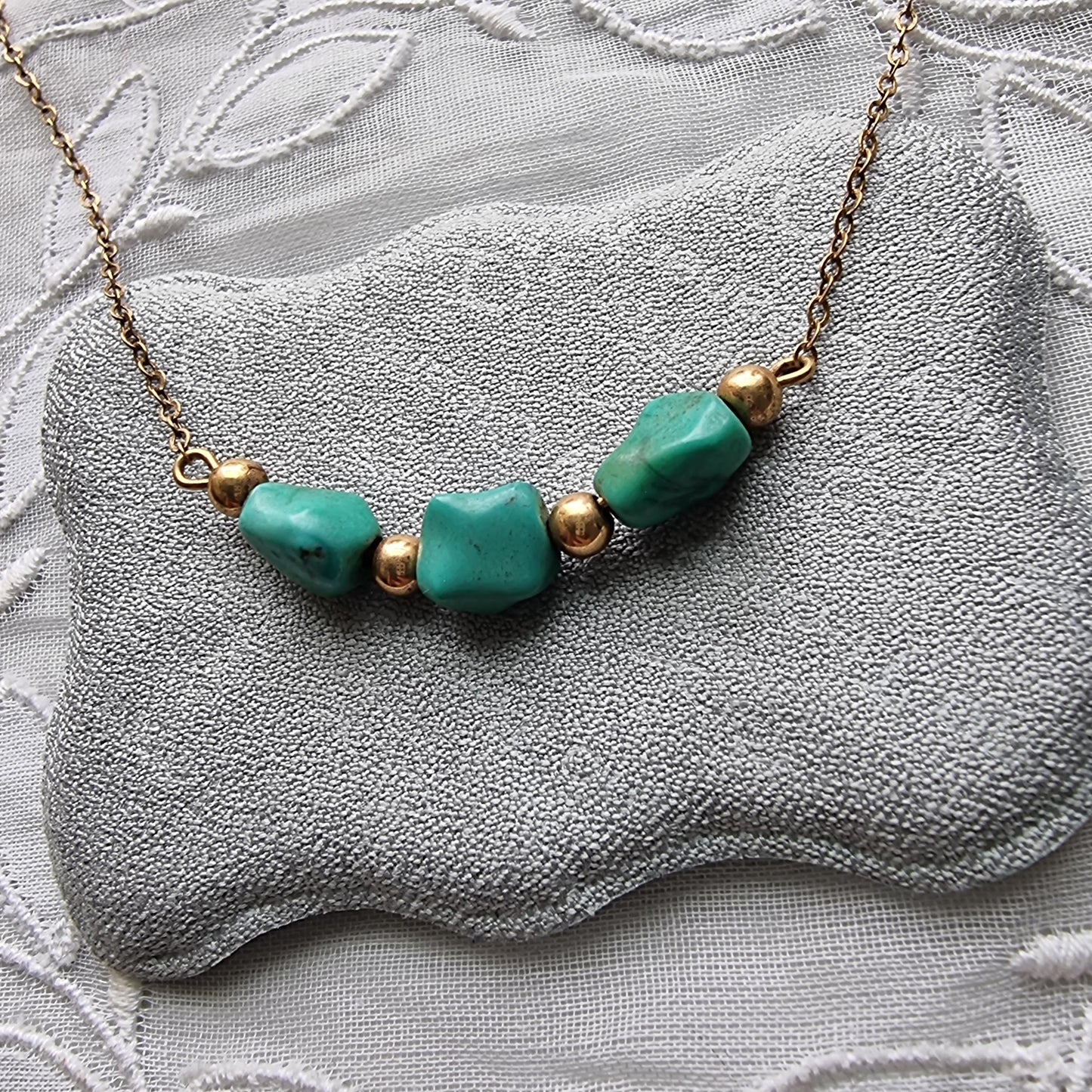 Necklace - Green Turquoise Beads Necklace