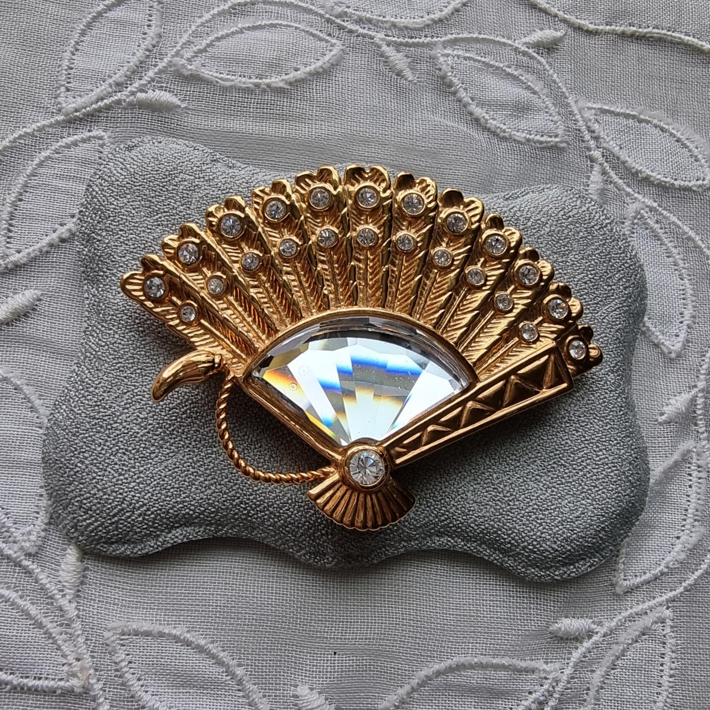 Brooch - Swarovski Crystal Fan Brooch