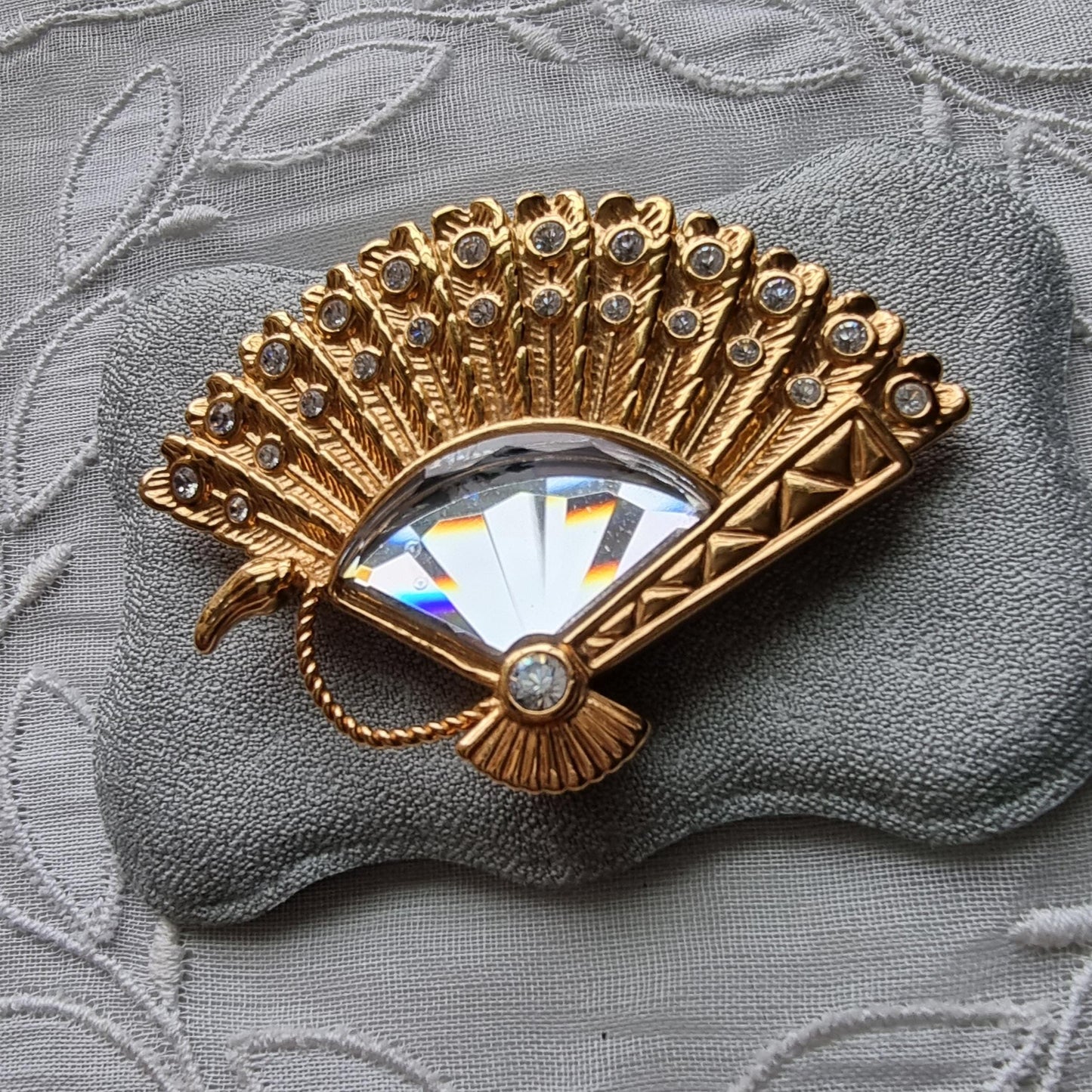 Brooch - Swarovski Crystal Fan Brooch