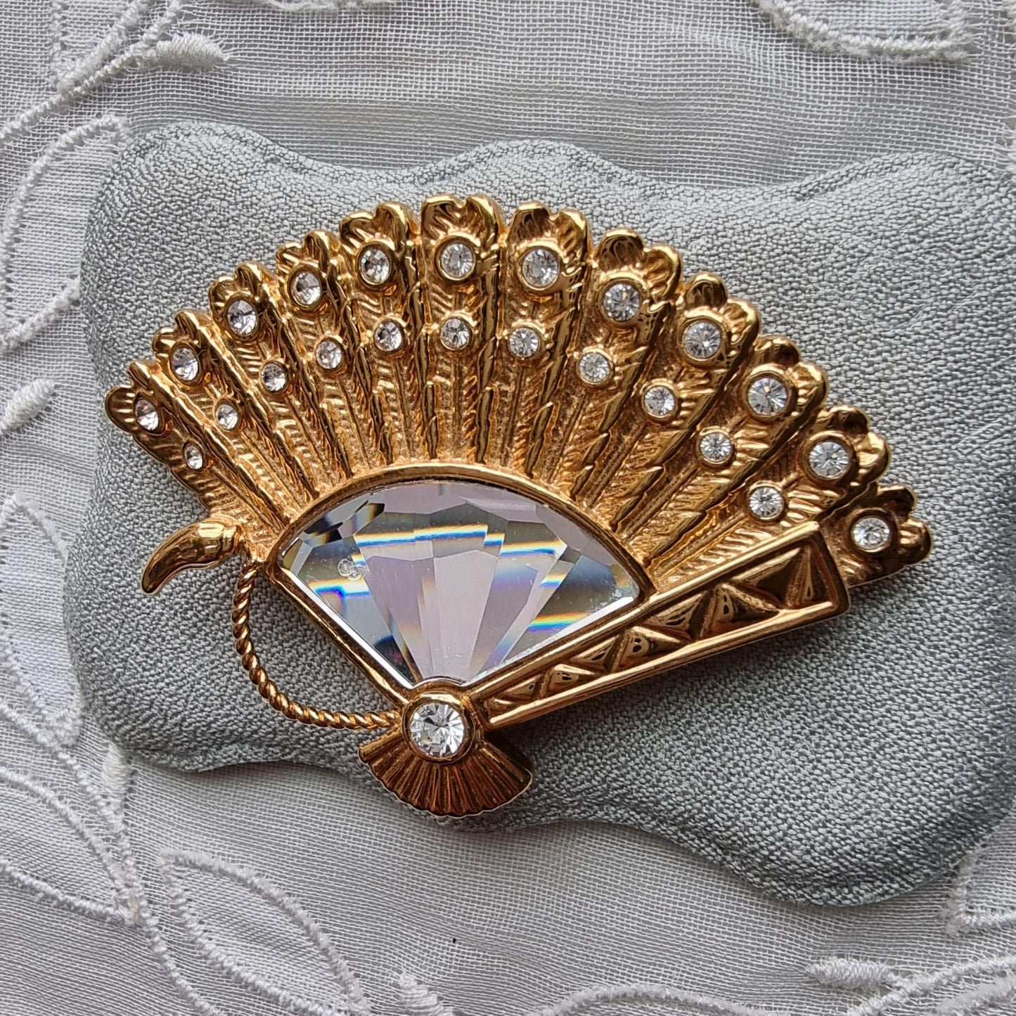 Brooch - Swarovski Crystal Fan Brooch