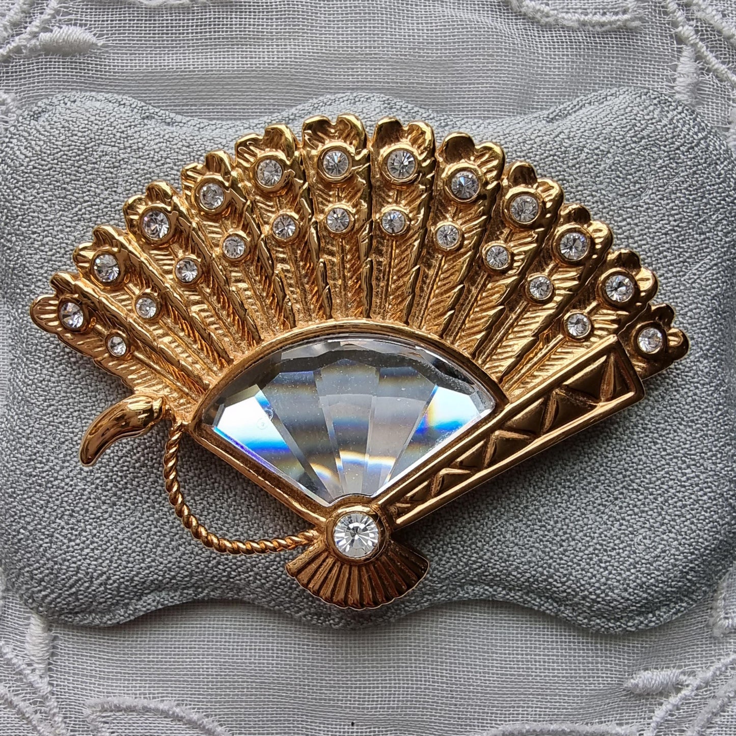 Brooch - Swarovski Crystal Fan Brooch