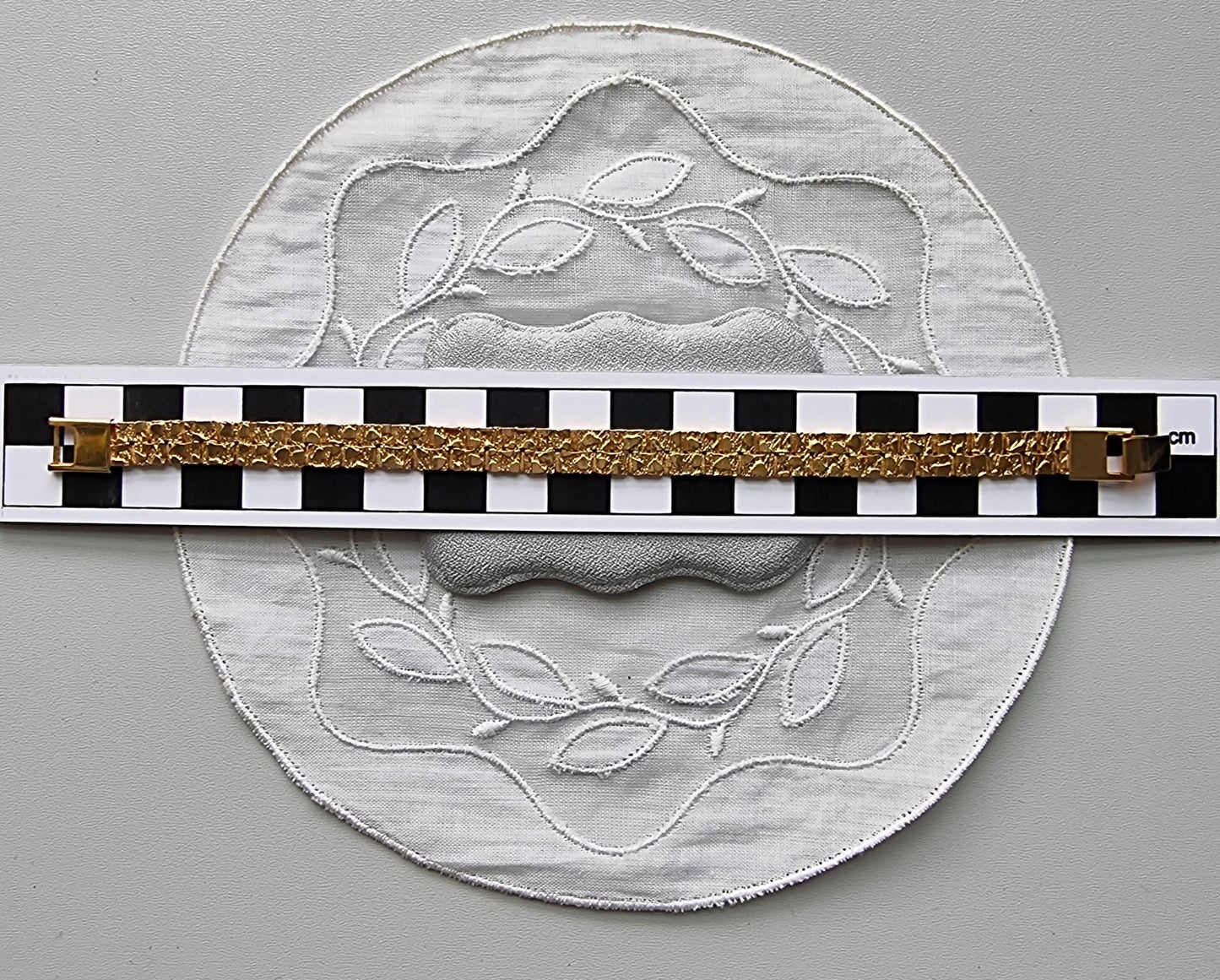 Bracelet - Gold Textured Flat Chain Bracelet