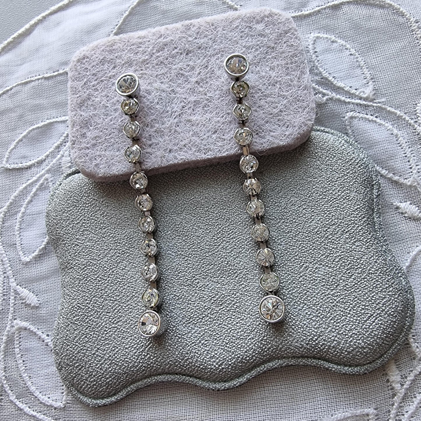 Posts - Swarovski Long Crystals Drop Earrings