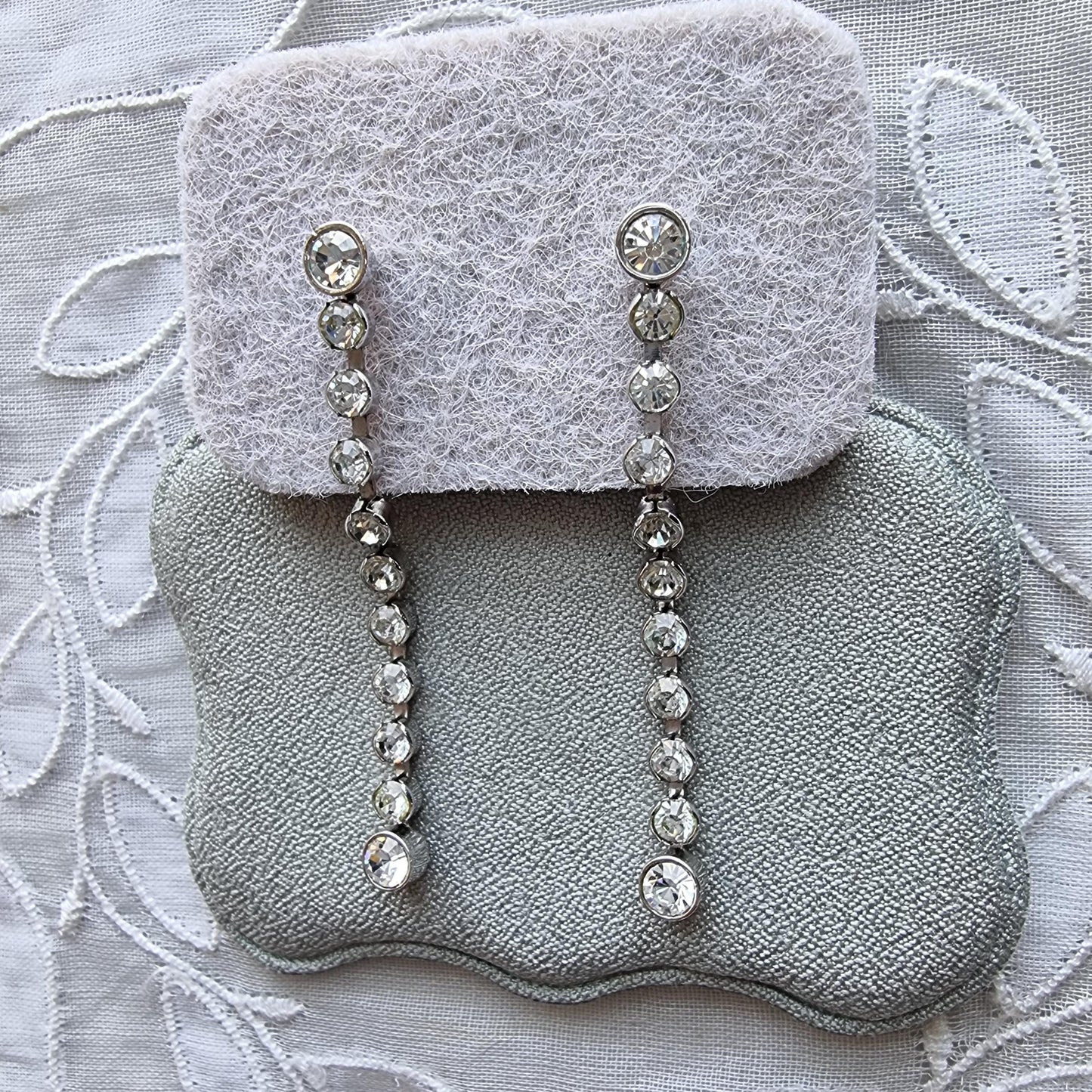 Posts - Swarovski Long Crystals Drop Earrings