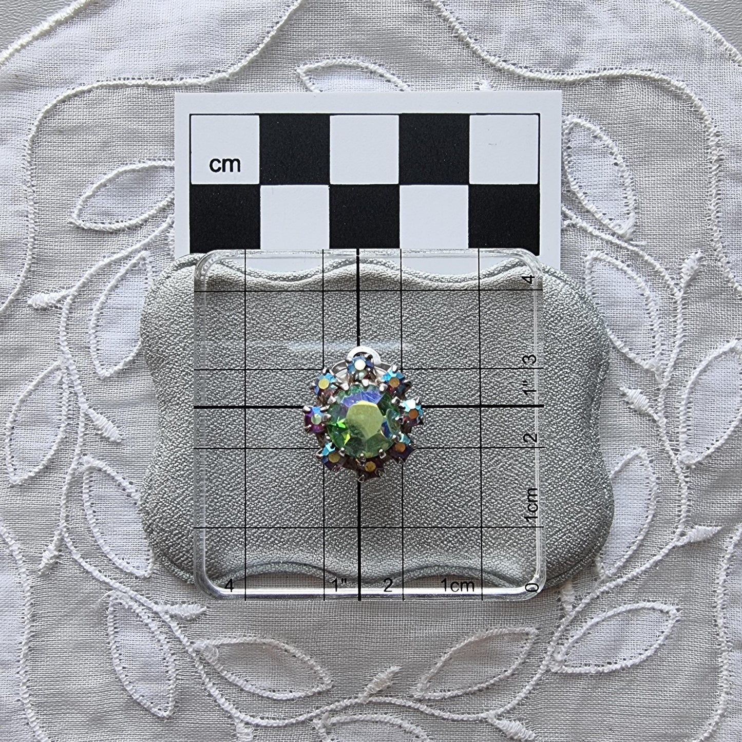 Clip on - Small Blue Purple Aurora Borealis Crystals Clip on Earrings