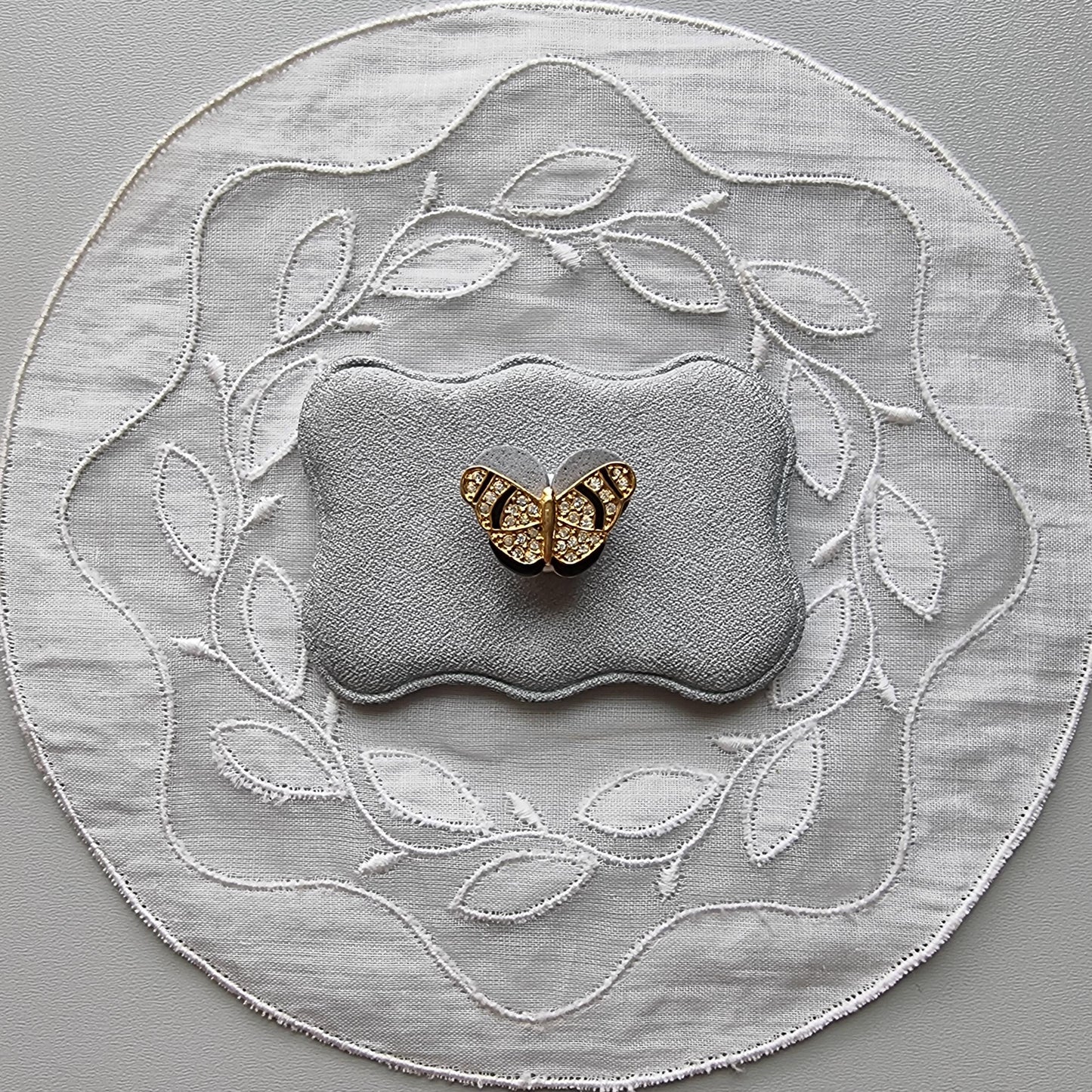 Pin - Black Enamel Crystal Butterfly Pin Brooch