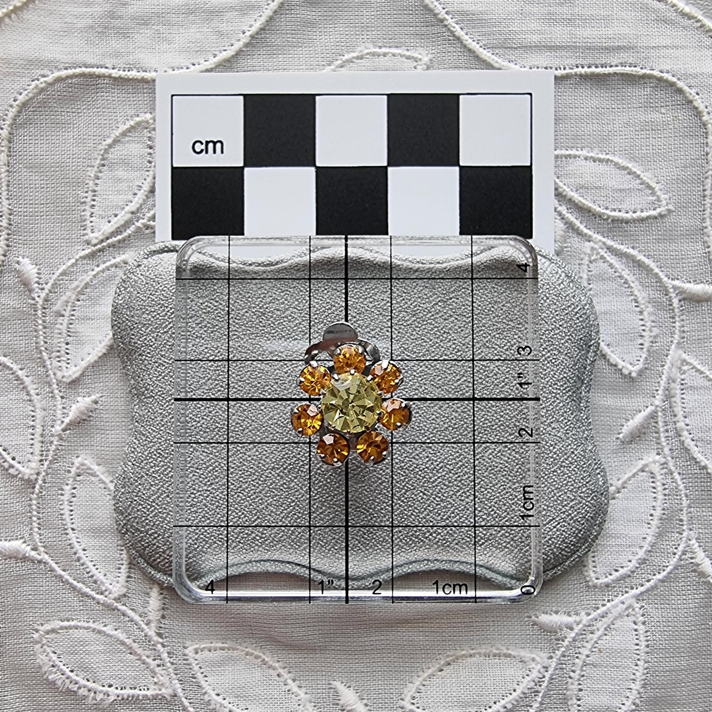 Clip on - Small Yellow and Orange Crystals Clip on Earrings