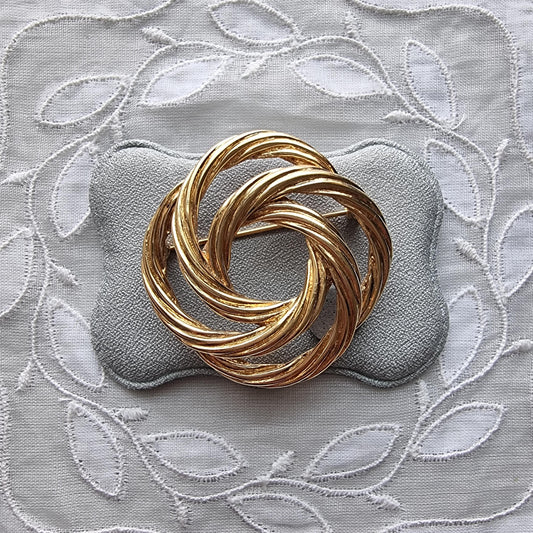 Brooch - Monet Gold Twist Wire Knot Brooch
