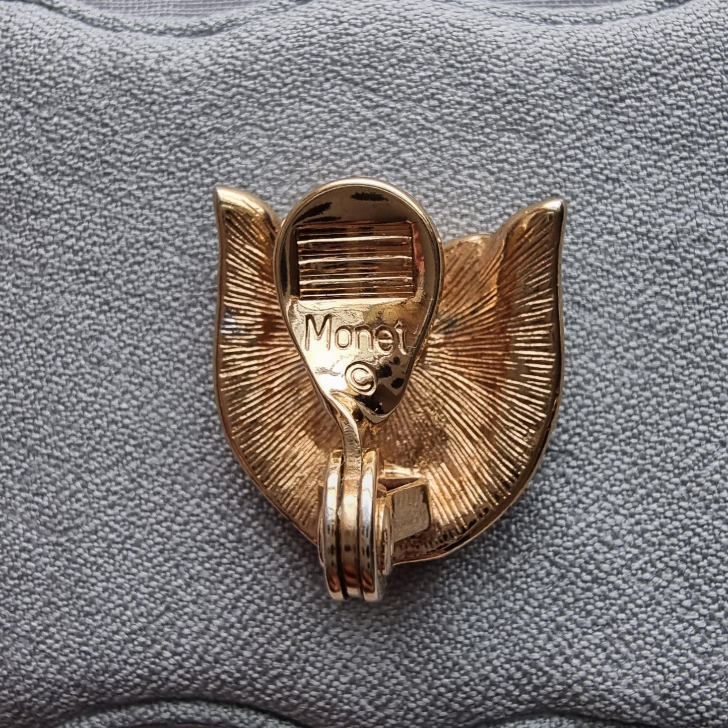 Clip on - Monet Gold and Crystals Flower Clip on Earrings