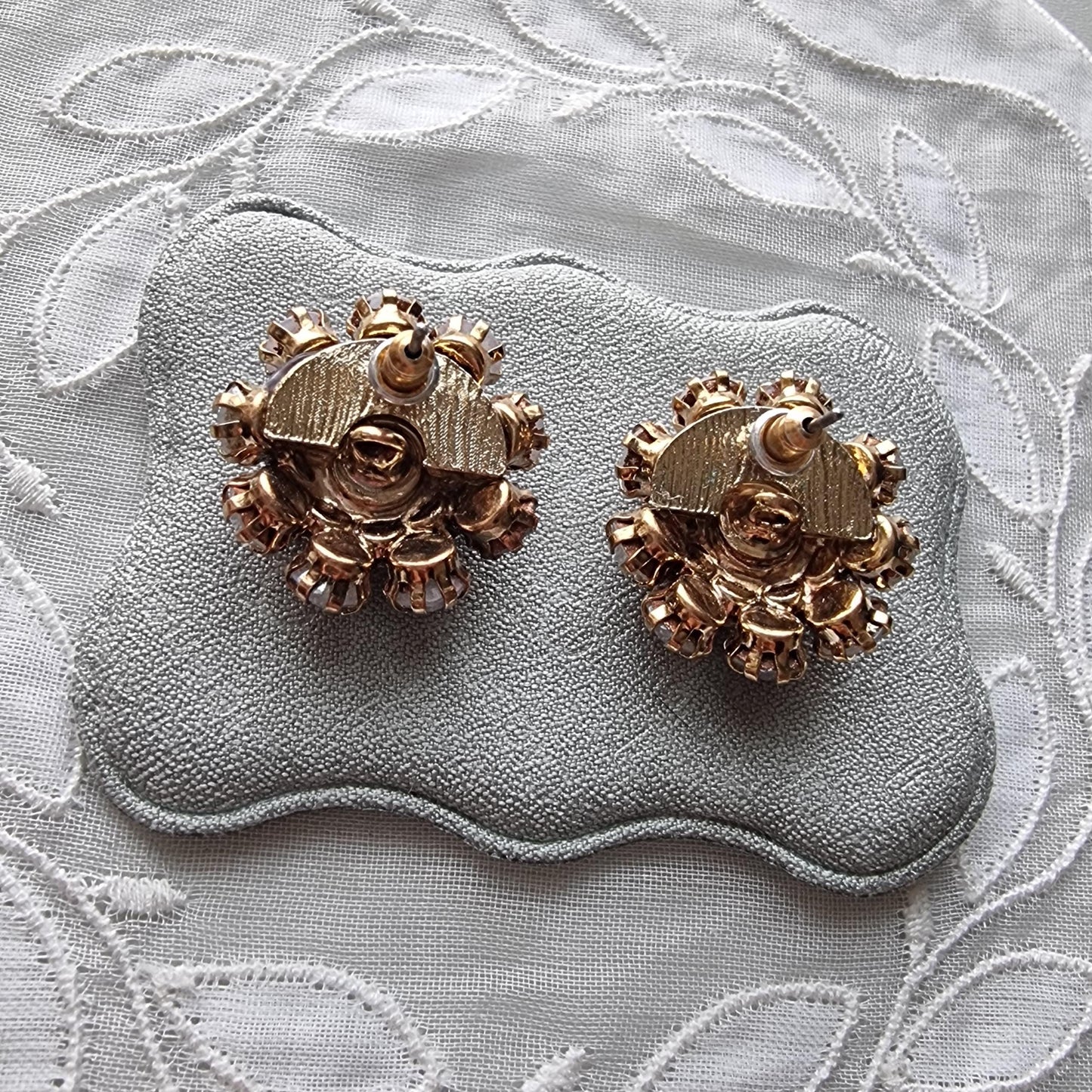 Posts - Milky White Crystals Round Stud Earrings