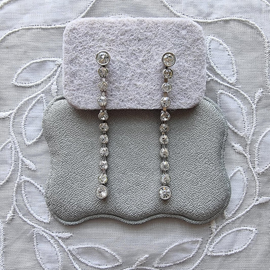 Posts - Swarovski Long Crystals Drop Earrings