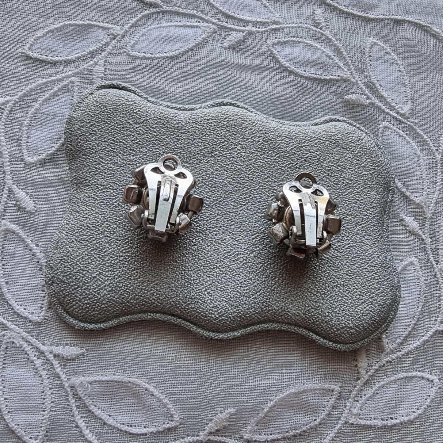 Clip on - Small Blue Purple Aurora Borealis Crystals Clip on Earrings