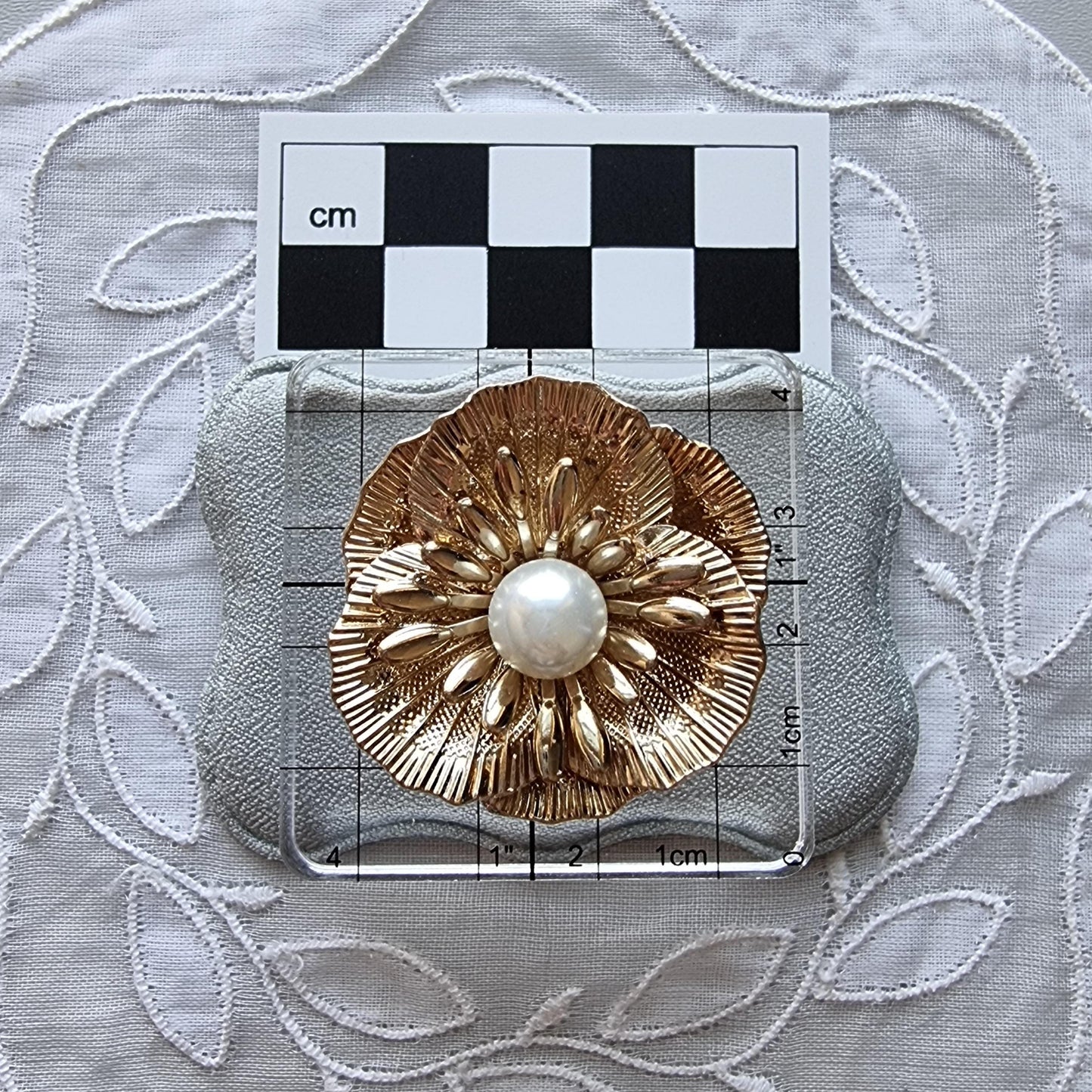 Posts - Big Gold Pearl Flower Stud Earrings